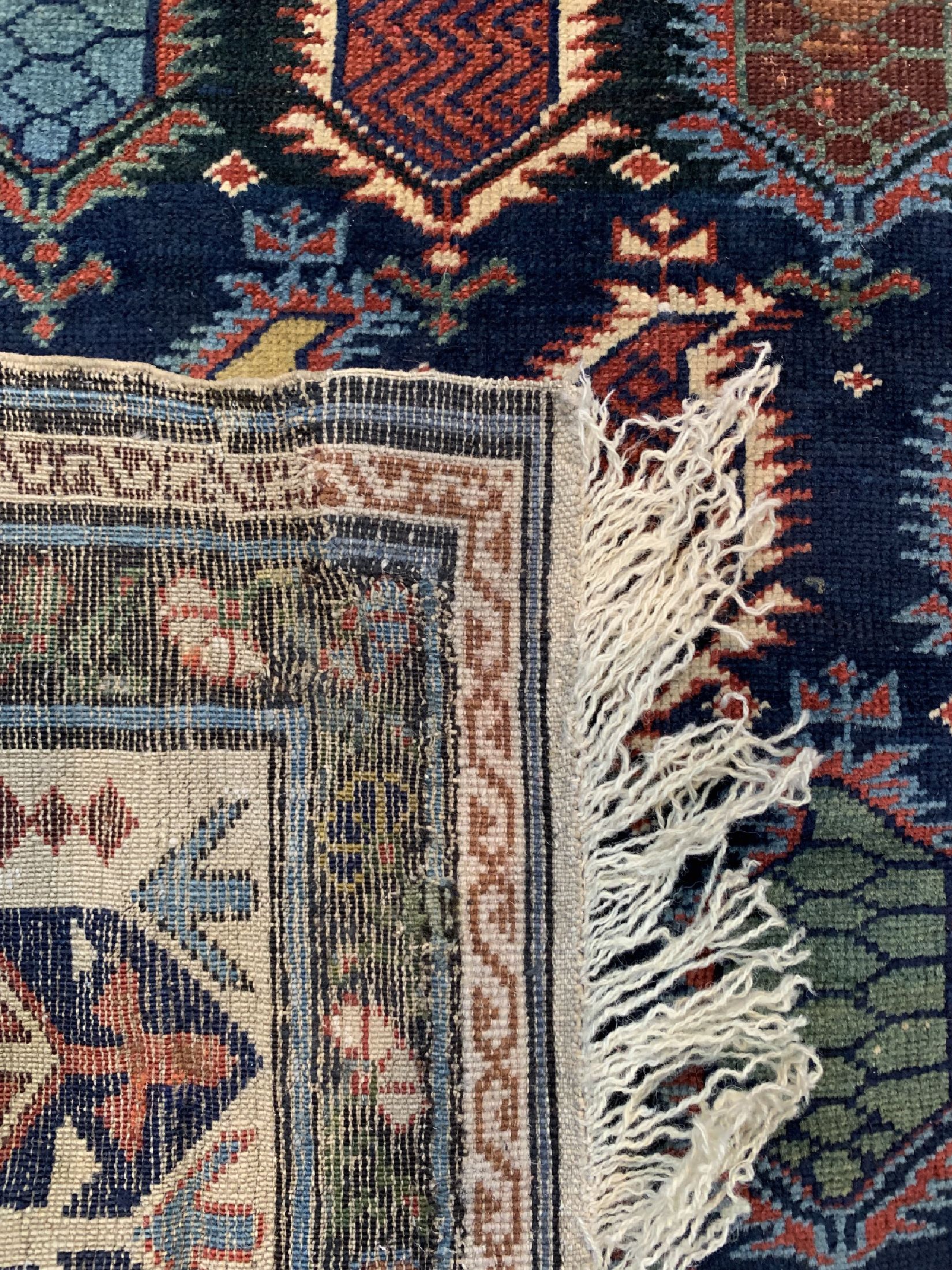 Detail d: Antiker Schirwan fein, Kaukasus, 19.Jhd, Wolle auf Wolle, ca. 295 x 125 cm, EHZ: 3-4
