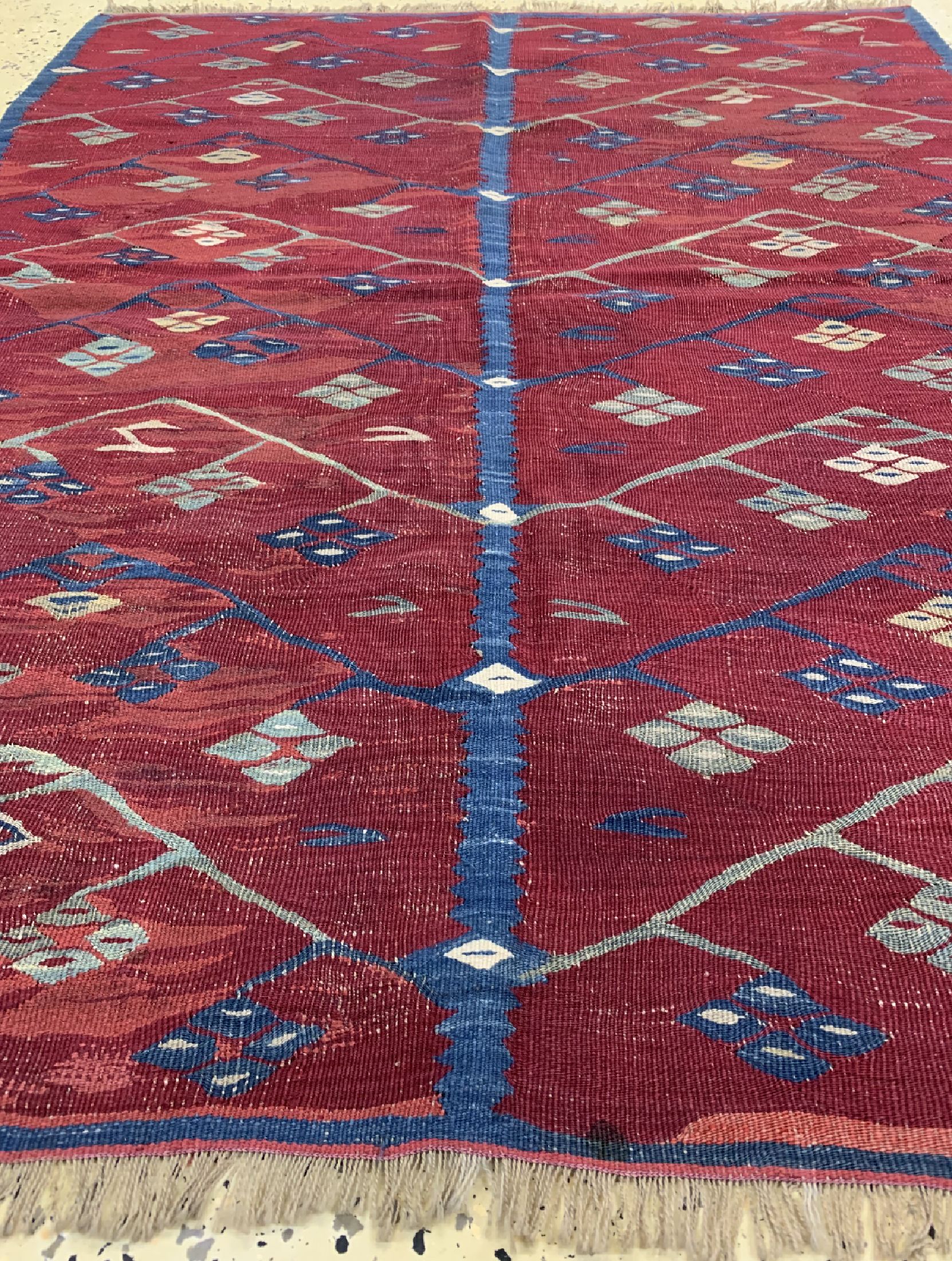 Detail d: Sarkoy Kelim antik, Türkei, 19.Jhd, Wolle auf Wolle, ca. 148 x 120 cm, EHZ: 2(Alte restaurierungen).