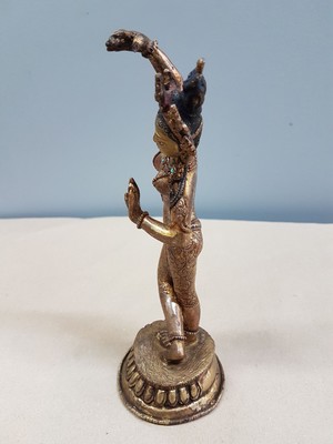 26711879b - Bronze sculpture, India, 20th century, dancing Tara, decorated with turquoise, H. approx. 20 cm