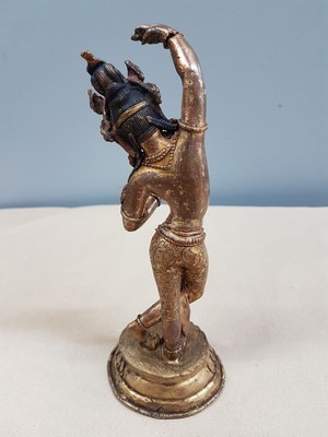 26711879c - Bronze sculpture, India, 20th century, dancing Tara, decorated with turquoise, H. approx. 20 cm