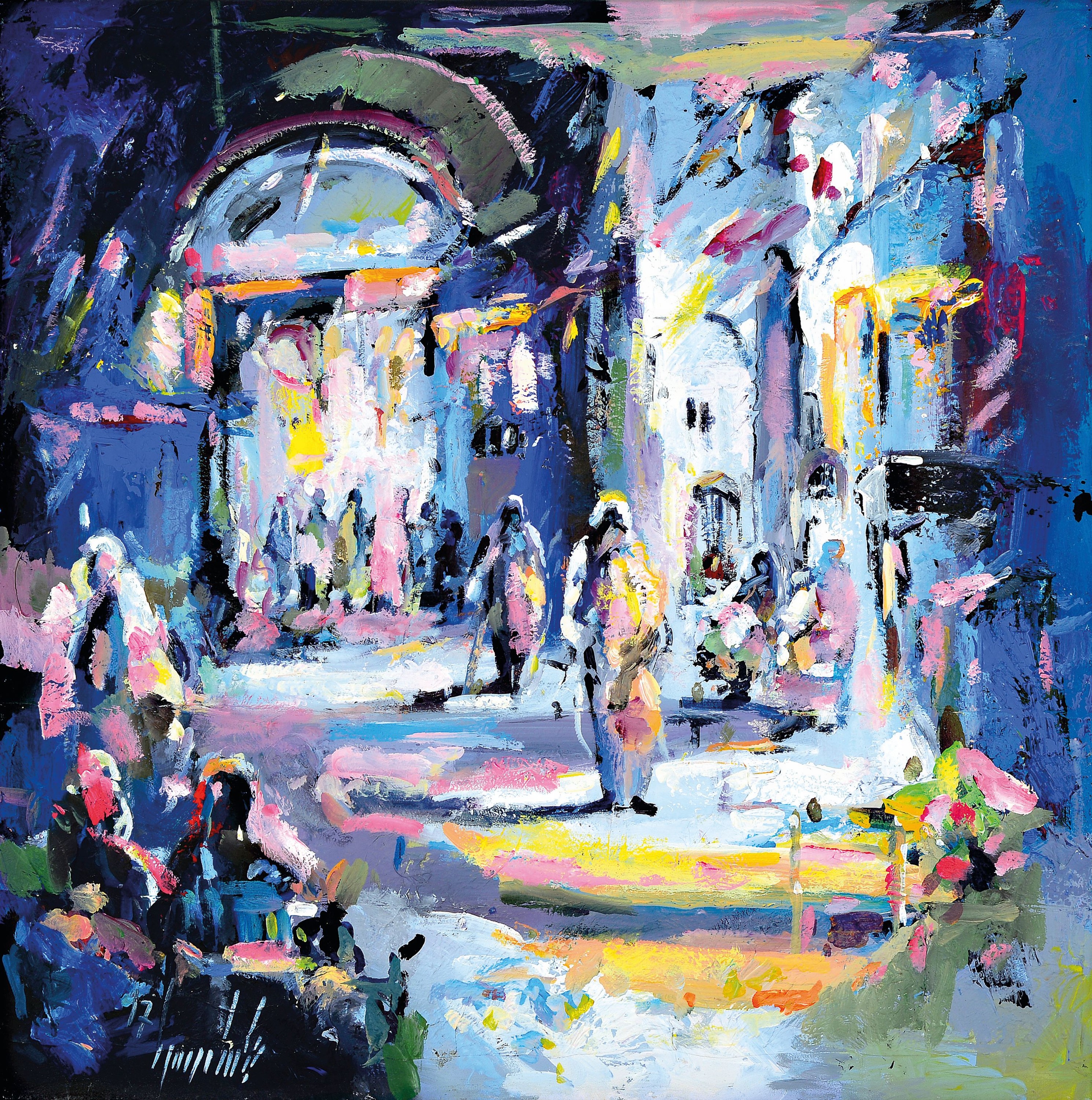 Abbas Al-Mosawi, geb. 1952, Öl/Lwd, Soukzene, dat., handsign., ca. 90x90 cm, Abbas Al-Mosawi ist einer der bekanntesten und begehrtesten ...