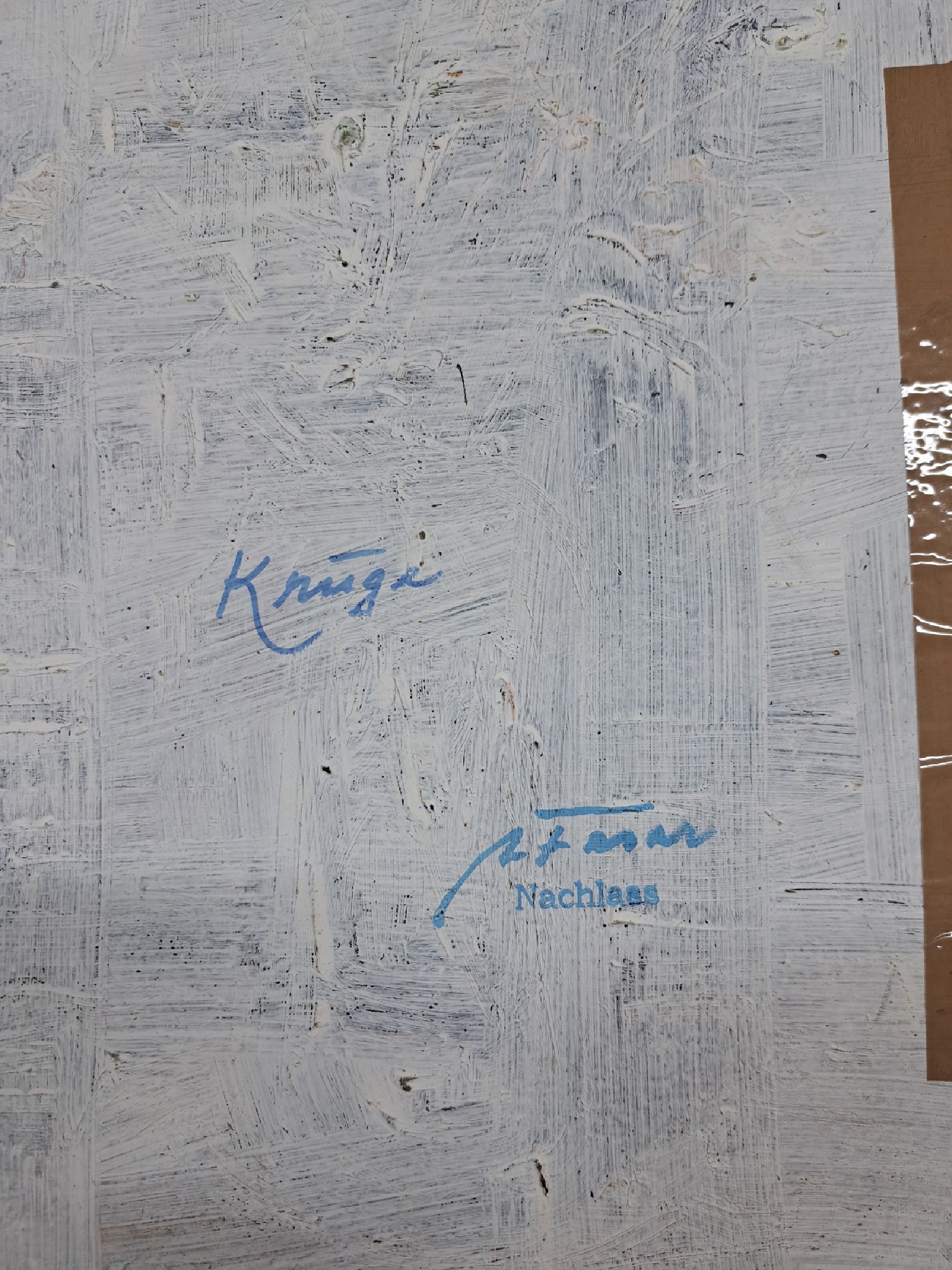 Detail a: Albert Feser, 1901-1993, Öl/Hartfaserplatte, um 1980, verso mit Nachlasstempel, betitelt "Krüge", 38x28 cm, PP, ca. 50x40, Provenienz: ...
