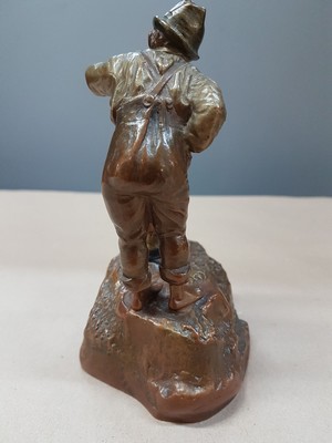 26712034d - Bronze sculpture, Austria, around 1900, two boys smoking, cold painting in brass and copper colors, height approx. 14.5cm