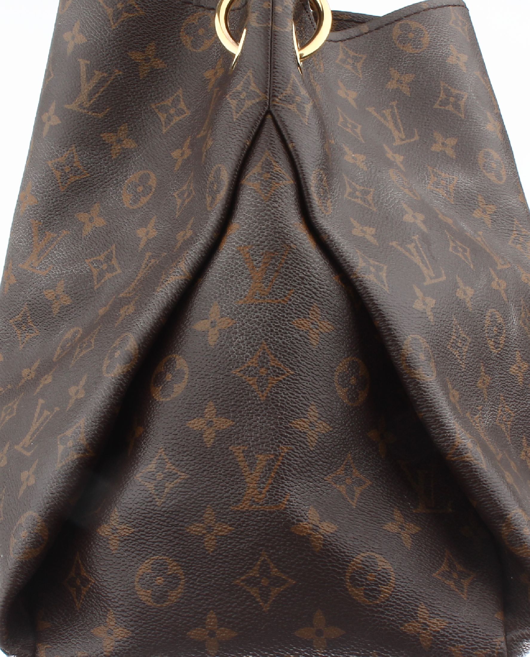 Detail a: LOUIS VUITTON Shopper, Modell Artsy MM, Monogram Canvas, breiter Tragehenkel aus naturfarb. Leder mit Flechtdekor, Monturen Metall verg., innen ...