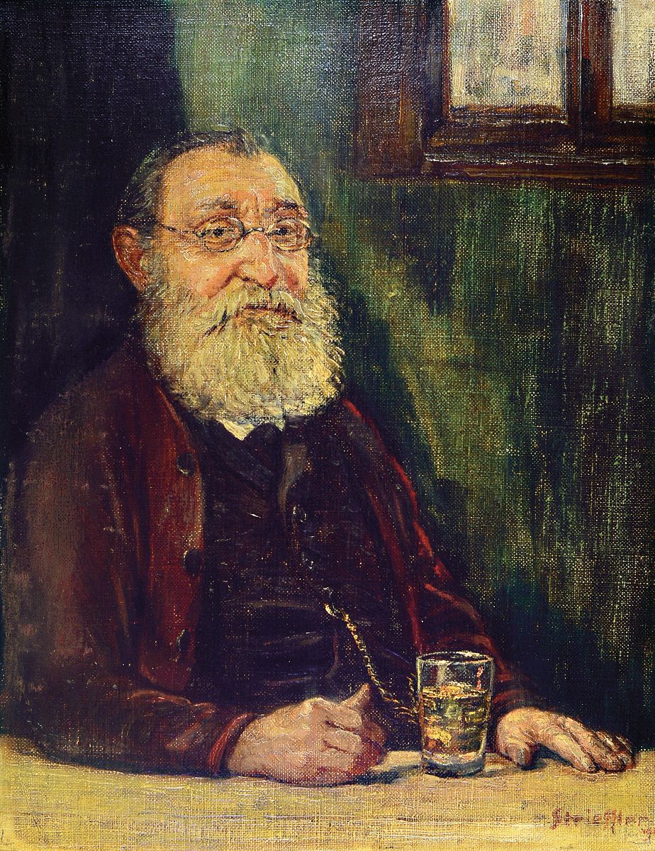Heinrich Strieffler, 1872 Neustadt-1949 Landau, Herrenporträt "Stahl", verso bez. "18. Januar 1916 75 Jahr alt", rechts unten ...
