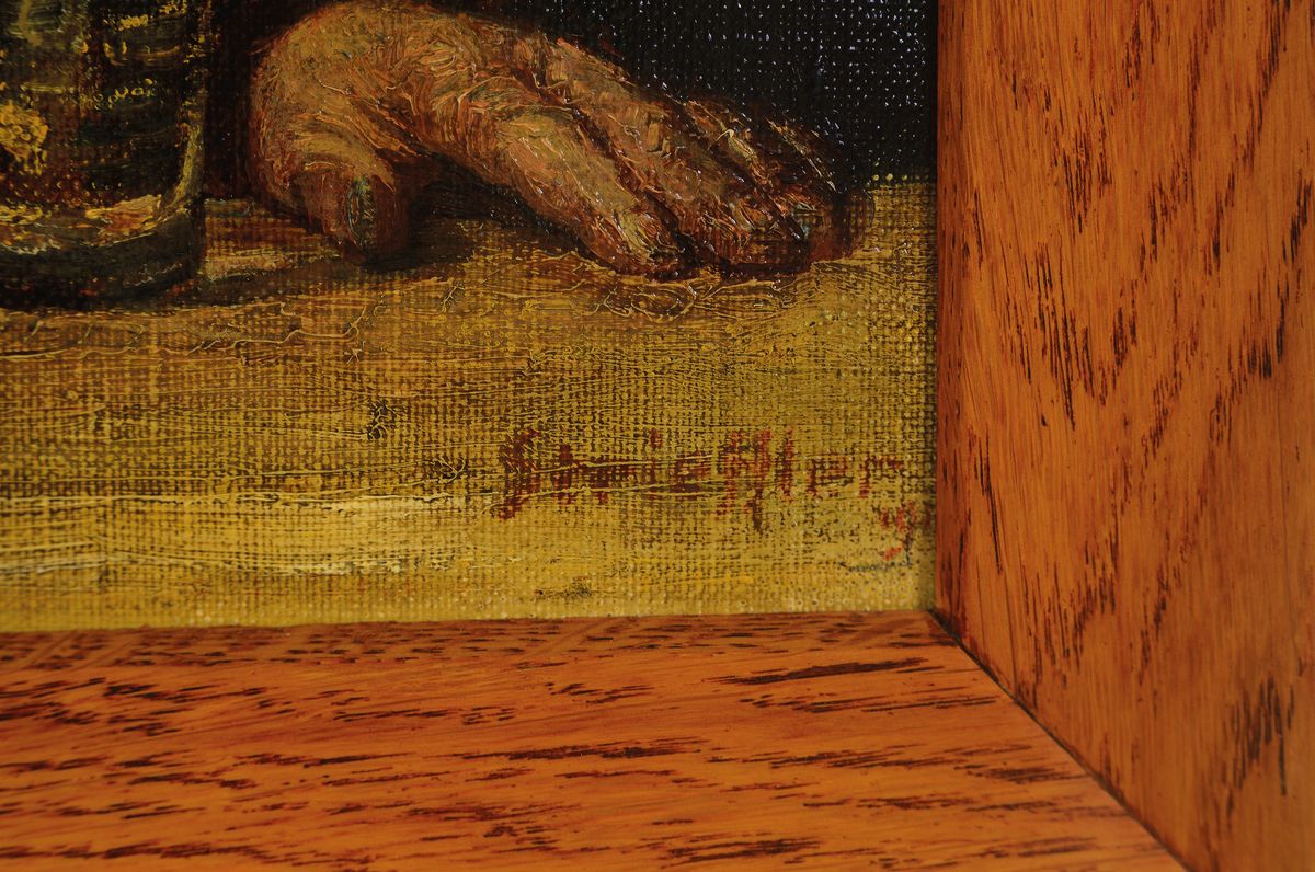 Detail a: Heinrich Strieffler, 1872 Neustadt-1949 Landau, Herrenporträt "Stahl", verso bez. "18. Januar 1916 75 Jahr alt", rechts unten ...