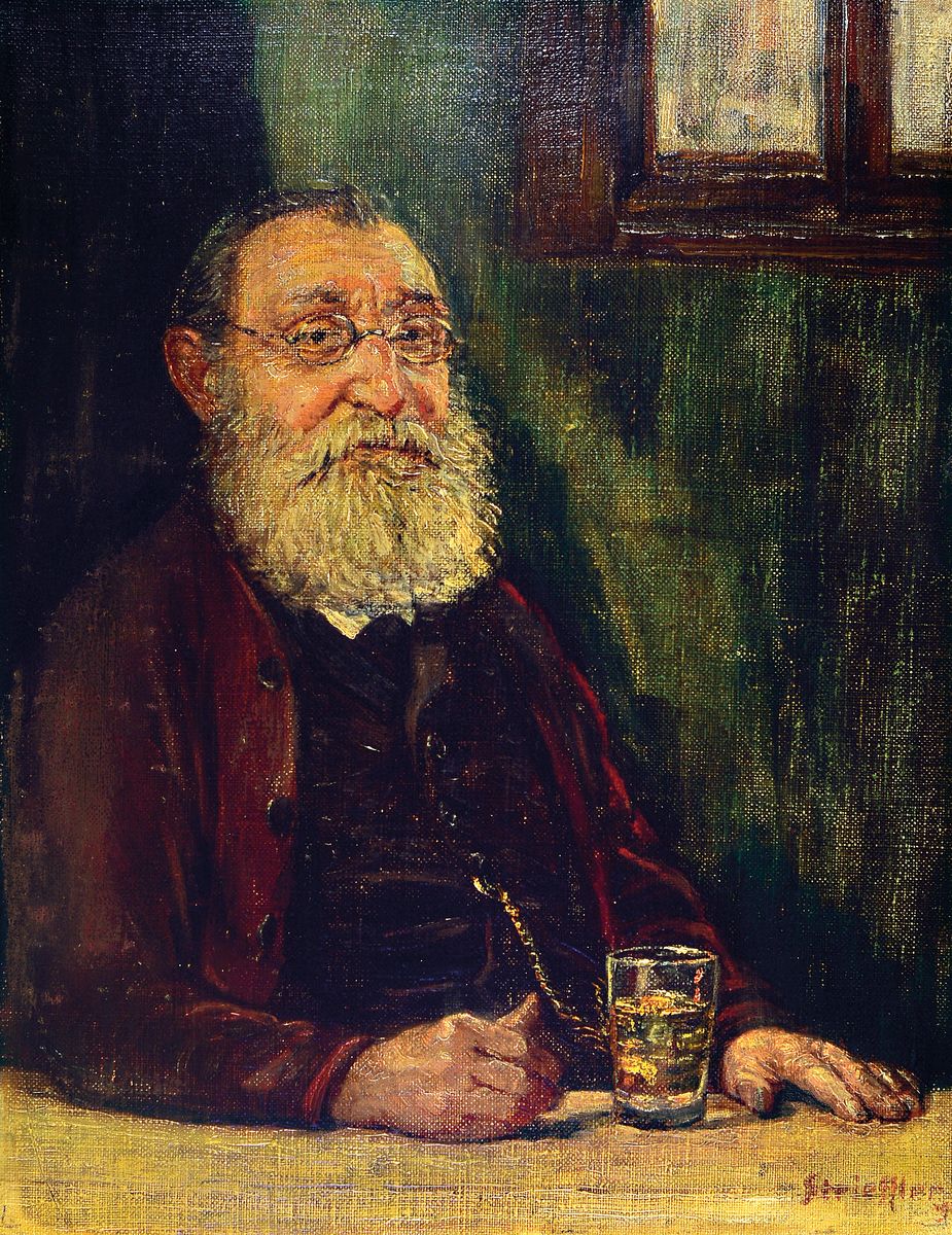 Detail b: Heinrich Strieffler, 1872 Neustadt-1949 Landau, Herrenporträt "Stahl", verso bez. "18. Januar 1916 75 Jahr alt", rechts unten ...