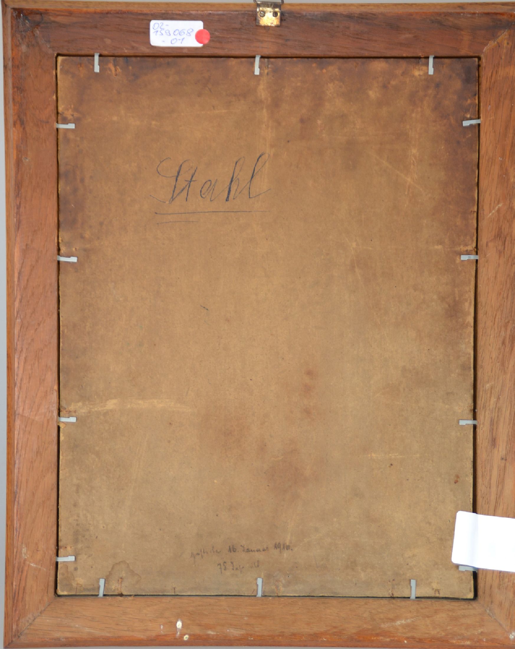 Detail c: Heinrich Strieffler, 1872 Neustadt-1949 Landau, Herrenporträt "Stahl", verso bez. "18. Januar 1916 75 Jahr alt", rechts unten ...