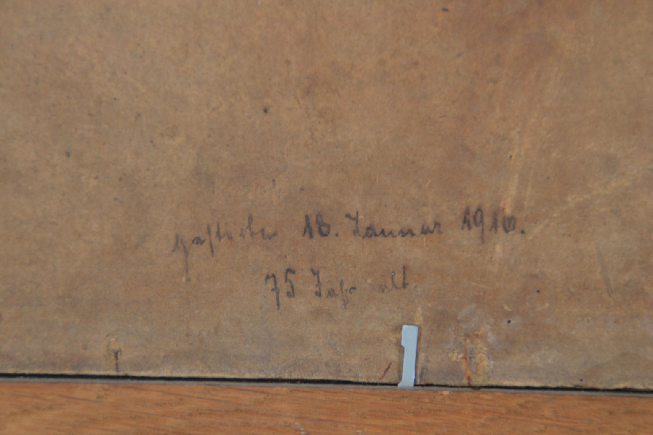 Detail d: Heinrich Strieffler, 1872 Neustadt-1949 Landau, Herrenporträt "Stahl", verso bez. "18. Januar 1916 75 Jahr alt", rechts unten ...