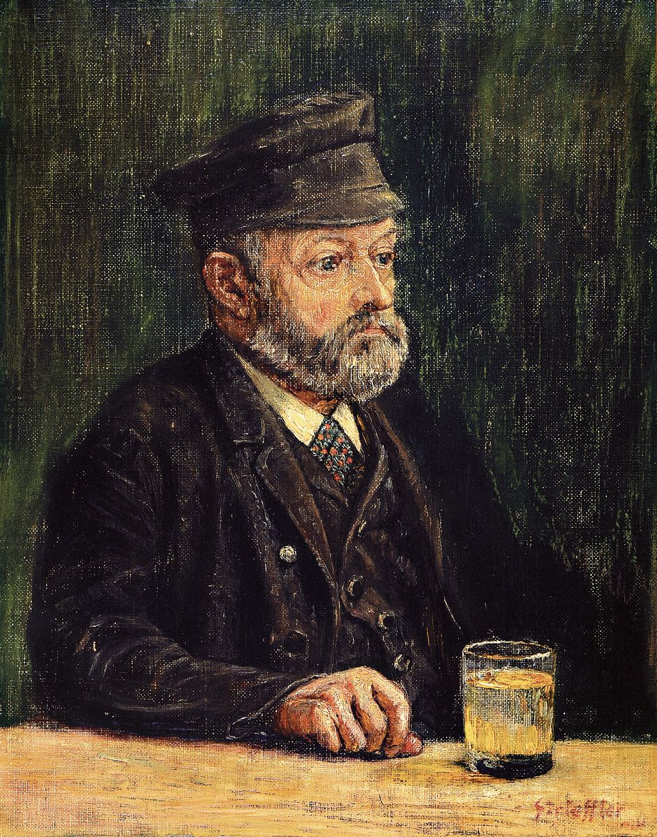 Heinrich Strieffler, 1872 Neustadt-1949 Landau, Herrenporträt "Scholler", verso bez."30.März 1915 80 Jahre alt", rechts unten ...