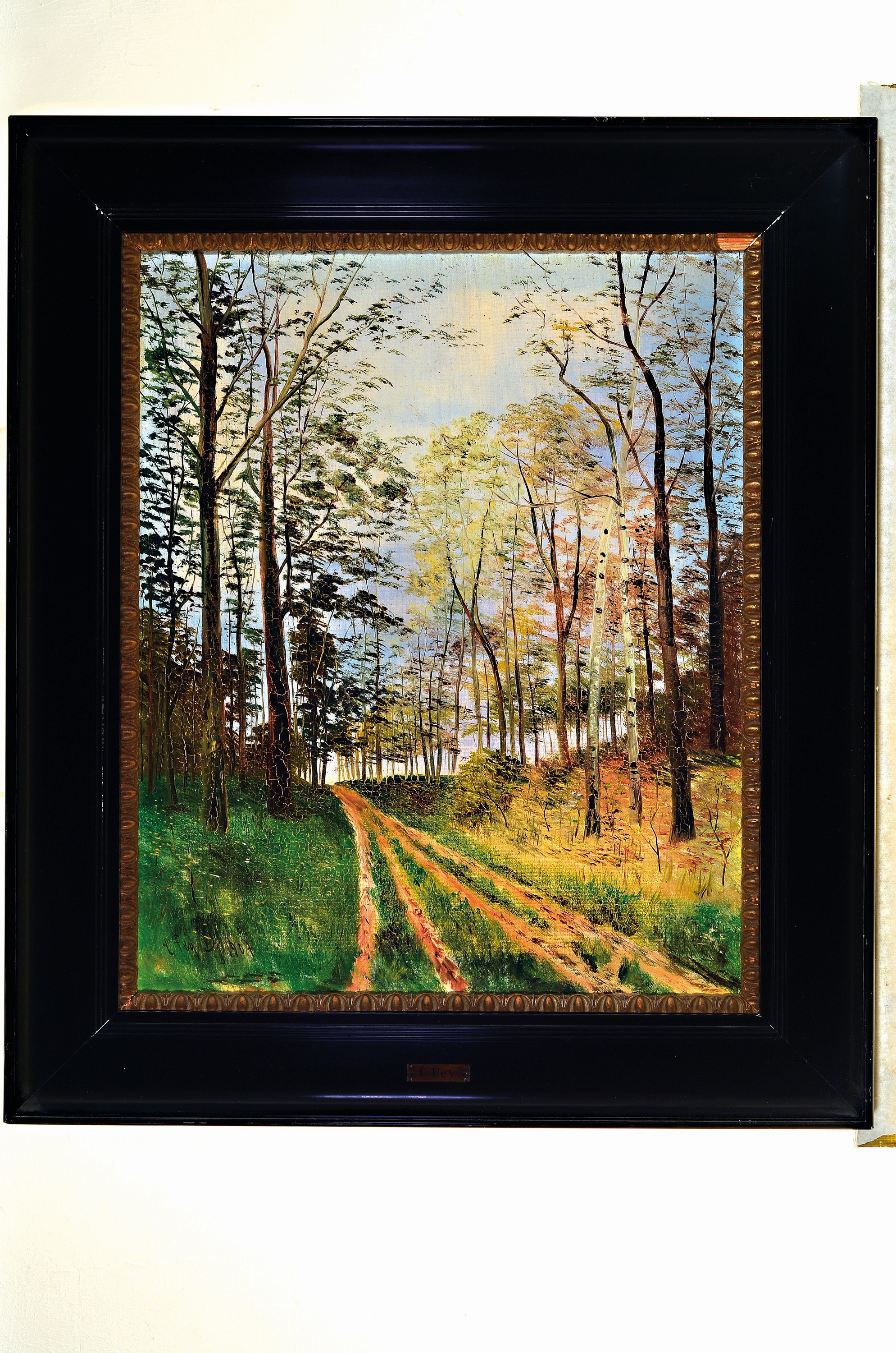 Detail k: Carl Fey, 1867-1939 Düsseldorf, Baum bestandener Feldweg, Öl/Lwd, links unten signiert, ca. 57x46cm, R. ca. 72x61cm