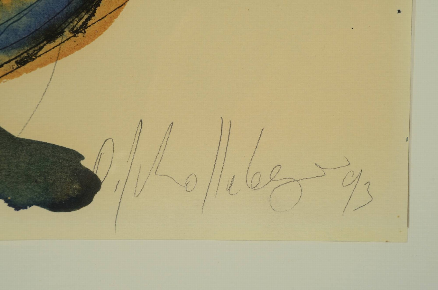 Detail b: Oliver Schollenberger, geb. 1961 Ludwigshafen/Rhein, 3 Aquarelle auf Papier, 1)CaféPlayer,rechts unten sign. und dat. 93, ca. 69x50cm, PP, u.Gl., R. ...