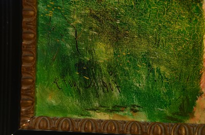 26712479a - Carl Fey, 1867-1939 Düsseldorf, tree-filled dirt road, oil/canvas, signed lower left, approx. 57x46cm, frame approx. 72x61cm
