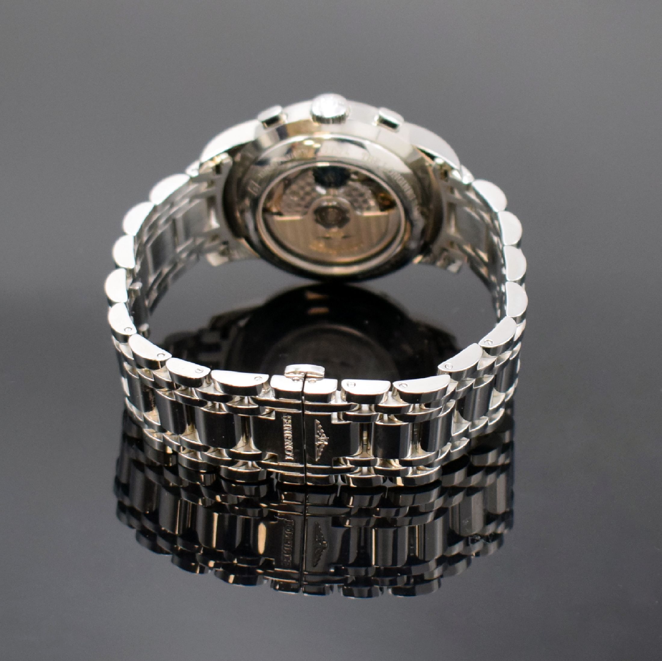 Detail f: LONGINES Saint-Imier Schaltradchronograph in Stahl Referenz L2.752.4, Schweiz verk. lt. beil. Garantiekarte 08/2018, Automatik, beids. vergl. Geh. ...