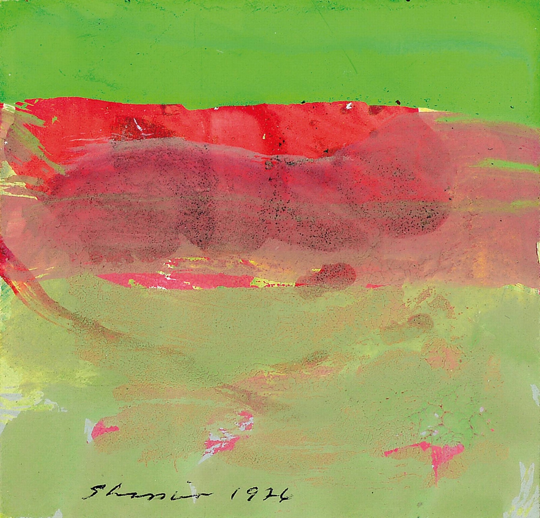 Detail b: Shmuel Shapiro, 1924 New Britain - 1983, vier Gouachen/Mischtechnik, je signiert, datiert 1972,74,76, ca. 10 x 10 cm, unter Glas, Rahmen