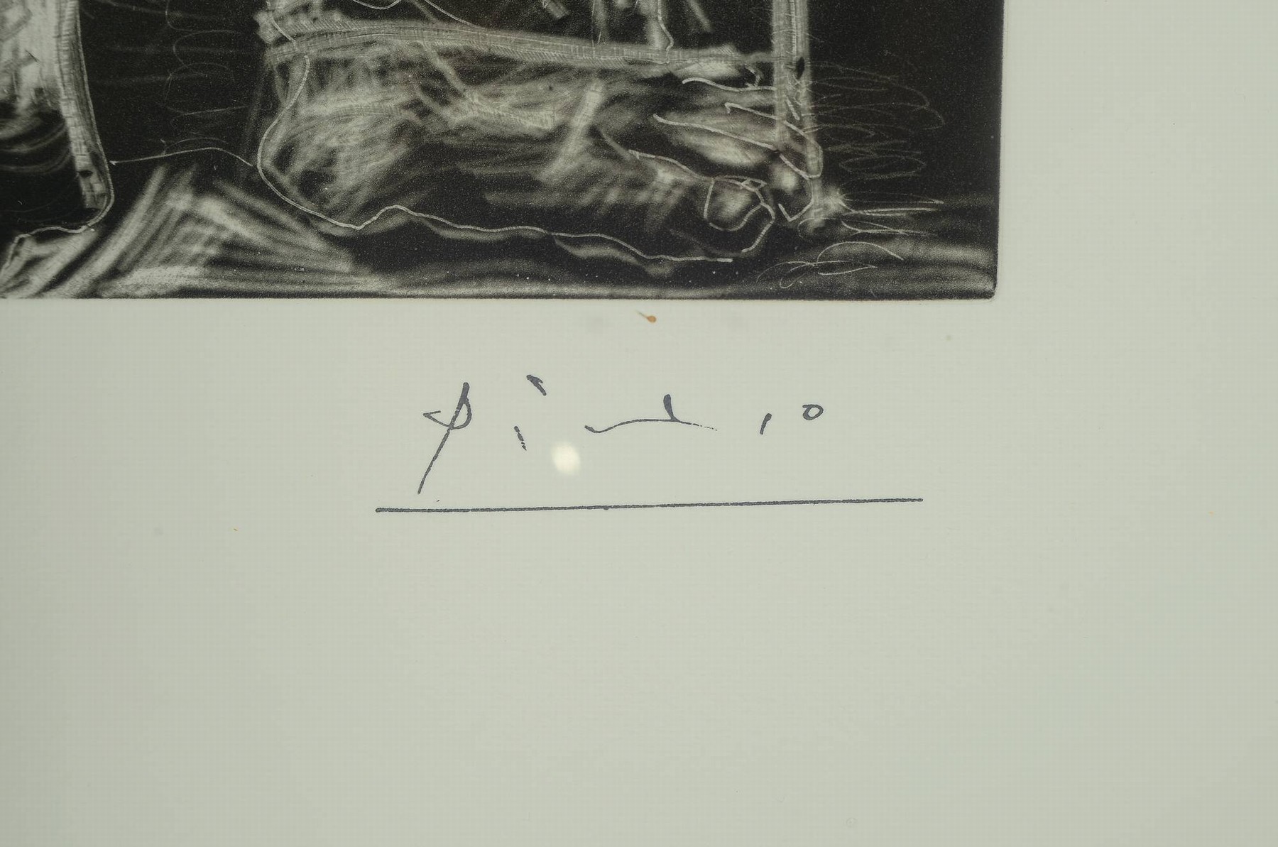 Detail a: Pablo Picasso, 1881 Malaga-1973 Mougins, Radierung auf Velin, Blatt 23 aus der Folge "156 Gravures" (1971), Stempelsignatur, nummeriert Ed. ...