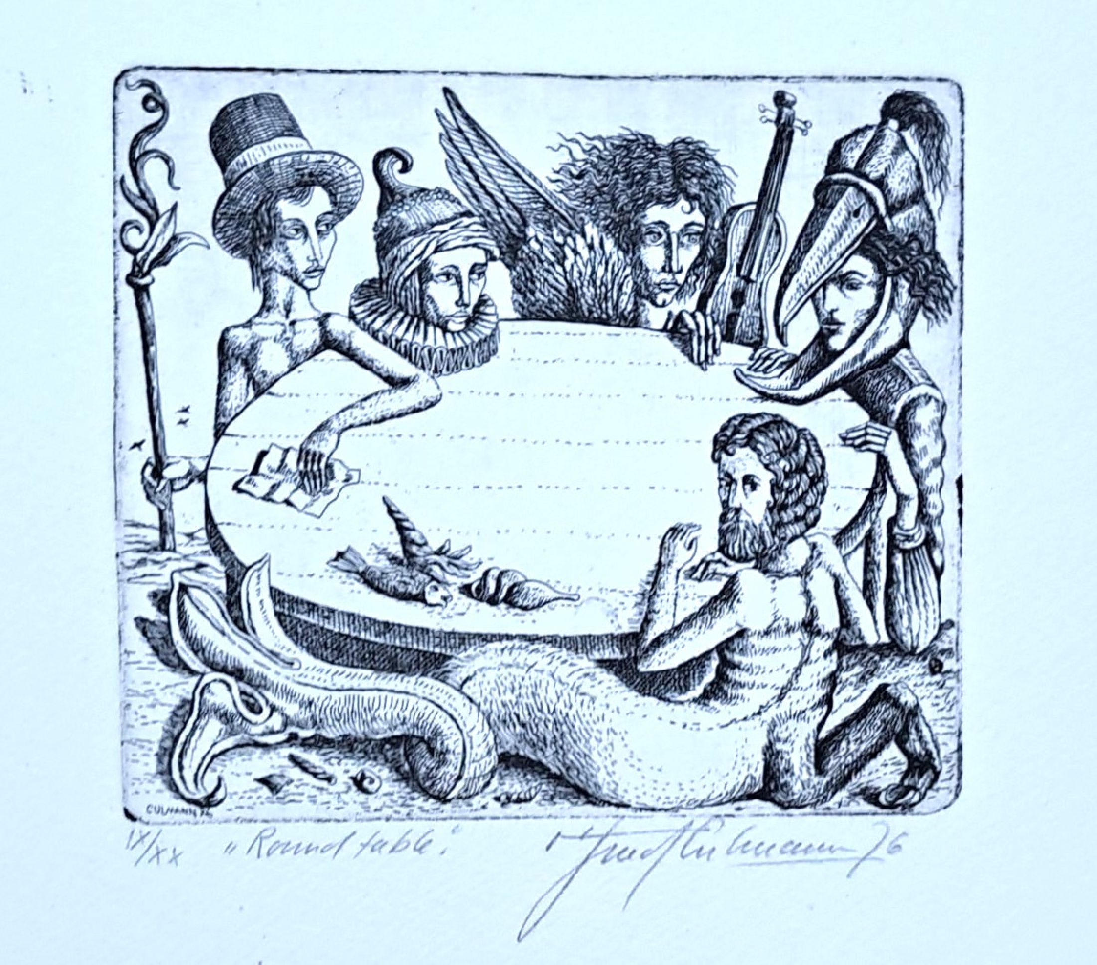 Detail c: Otfried Helmut Cullmann, geb. 1949 Billigheim bei Landau, Studium an den Akademien Münchenund Stuttgart, Meisterschüler von Mac Zimmermann; 10 ...