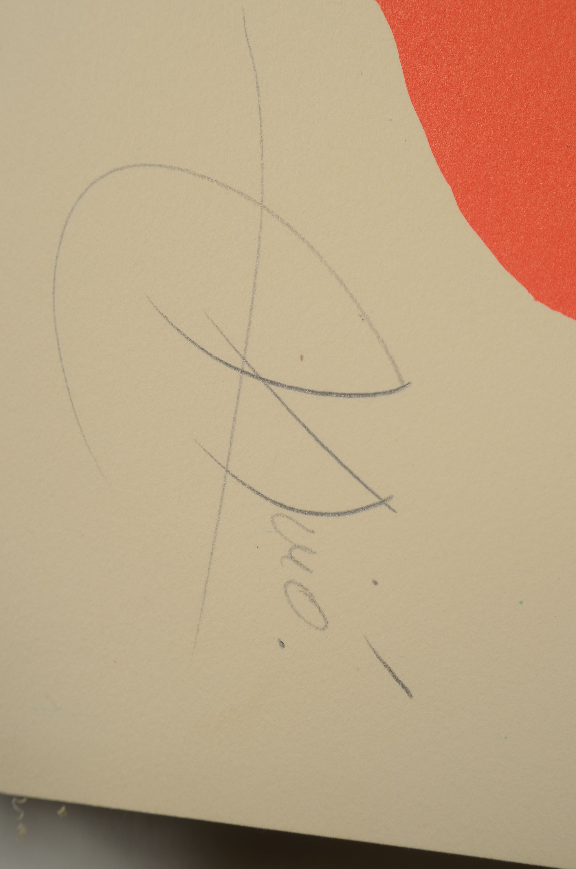 Detail l: Joan Miro, 1893 Barcelona-1983 Palma, Farblithographie, "Godalla", 1973, Ed. 21/75, handsigniert, ungerahmt, l. gebräunt, Blatt 82x58 cm, ...
