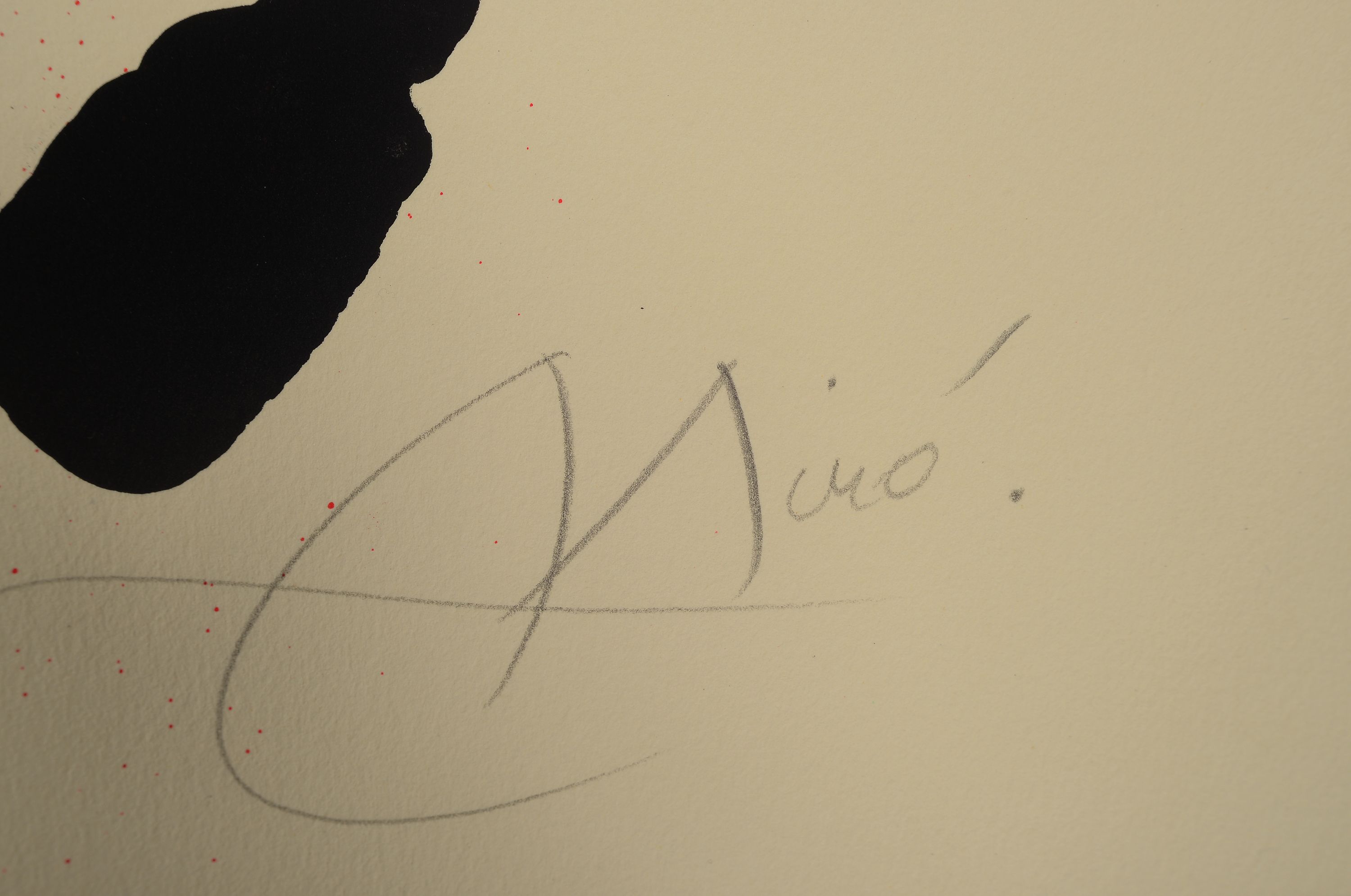 Detail e: Joan Miro, 1893 Barcelona-1983 Palma, Farblithographie, "El Marxant de Galls", Ed. 24/75, handsigniert, ungerahmt, l. gebräunt, Blatt ...