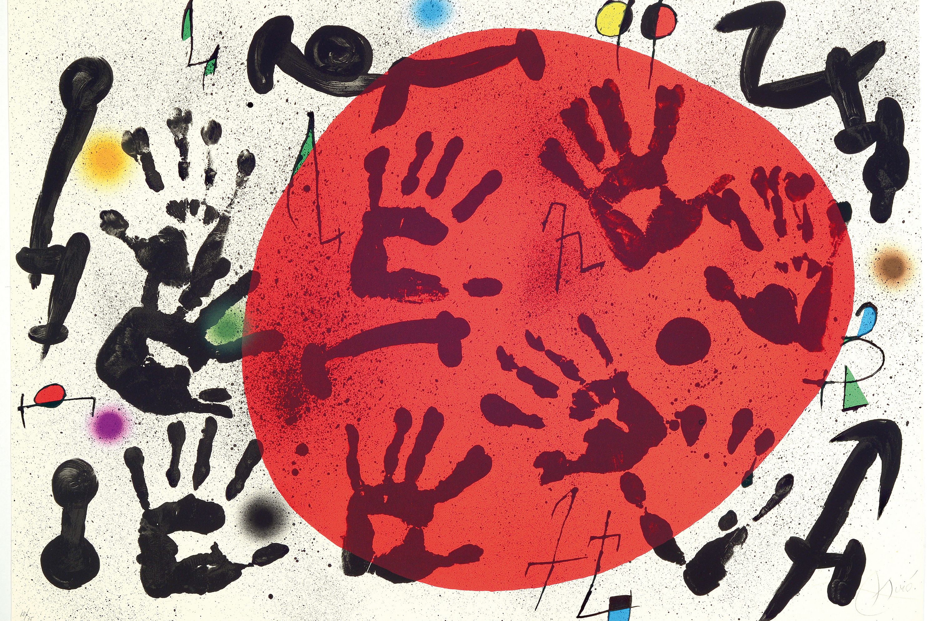 Detail k: Joan Miro, 1893 Barcelona-1983 Palma, Farblithographie, "Les Aguelles del Pastor", 1973, Ed. 18/75, handsigniert, ungerahmt, l. gebräunt, ...