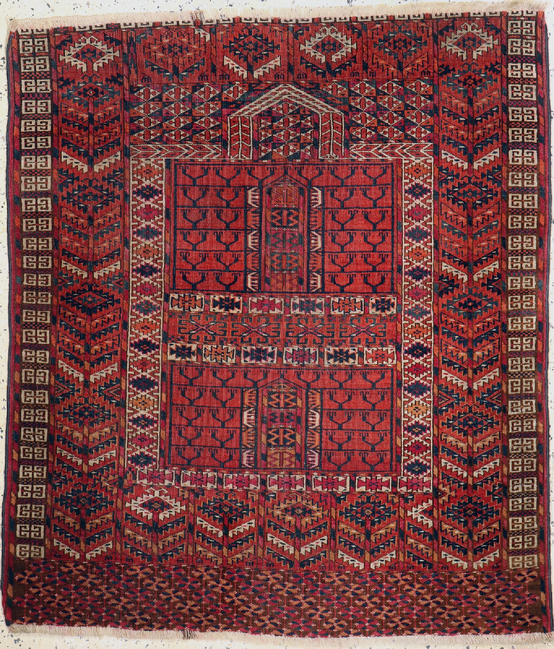 Engsi antik, Turkmenistan, 19.Jhd, Wolle auf Wolle, ca. 135 x 120 cm, EHZ: 3