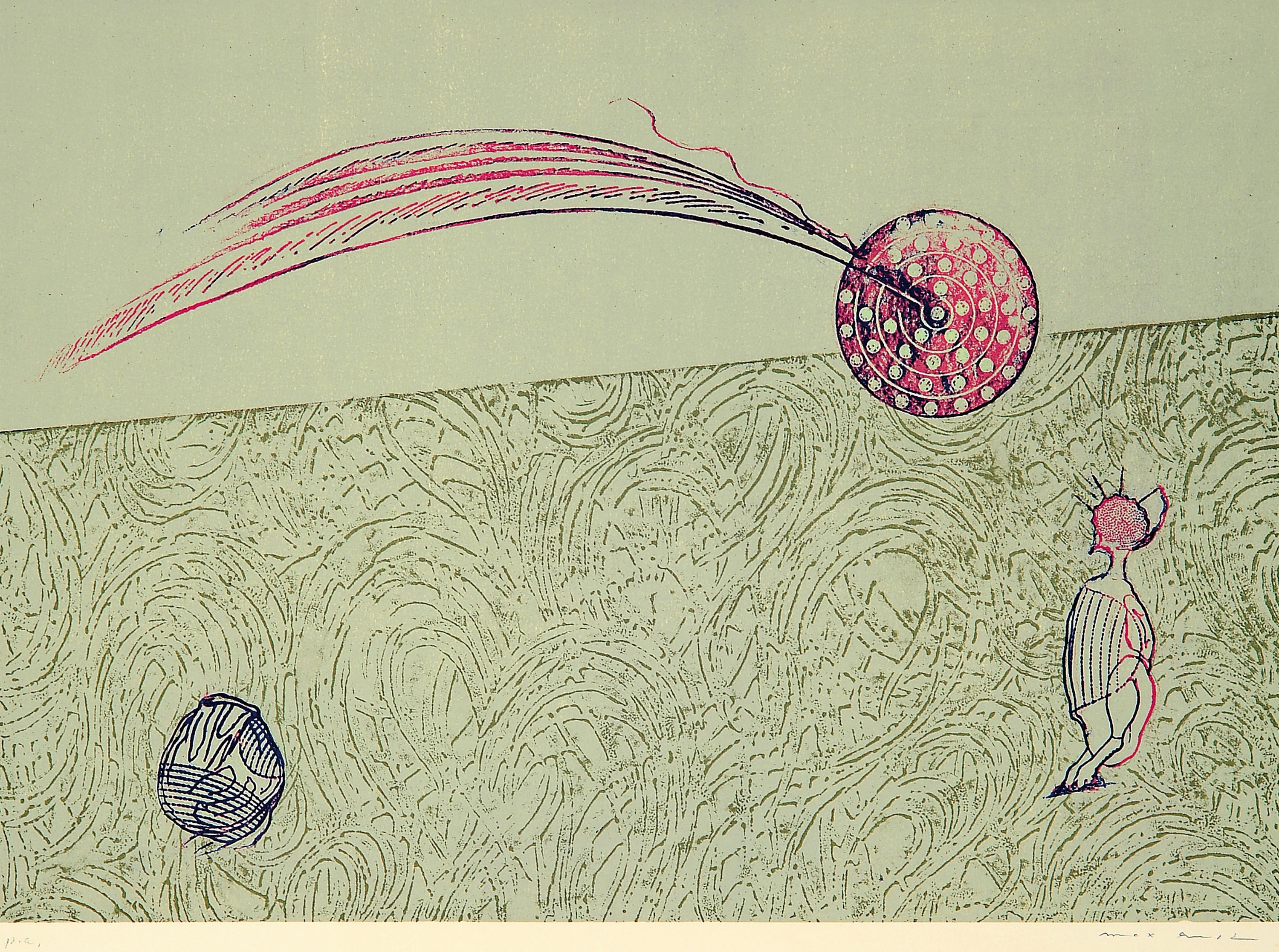 Max Ernst, 1891 Brühl - 1976 Paris, Farblithographie, ohne Titel, Ed. e.a., handsigniert, erschienen zu Werner Spies: Max Ernst-Collagen. Inventar ...