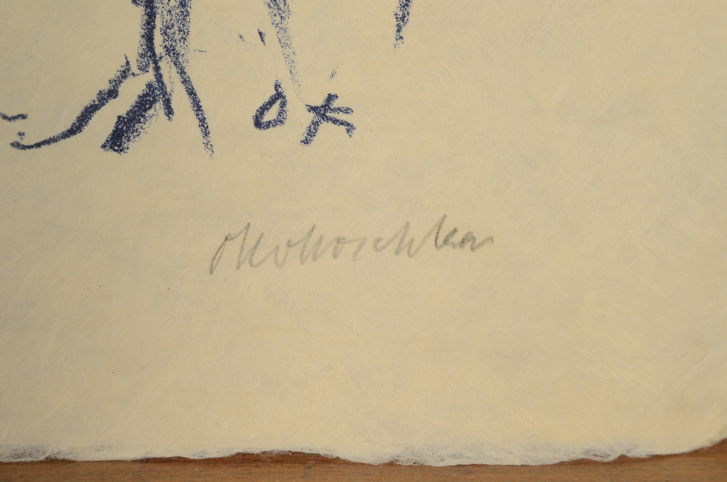 Detail a: Oskar Kokoschka, 1886 Pöchlarn/Österreich - 1980 Montreux, Farblithographie auf Japan, "Schlangenbeschwörer", im Druck ...