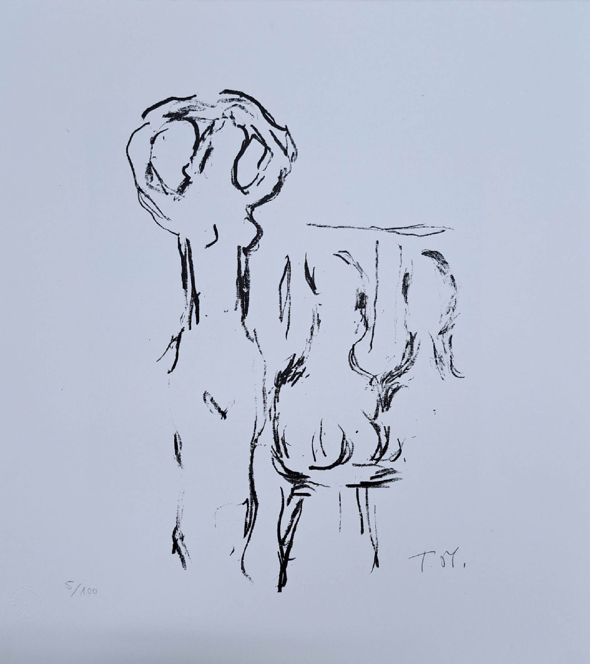 Mappenwerk: Fünf Bildhauer, St. Gallen, Erker 1975, 5 orig. Lithographien der Künstler Lynn Chadwick, Bernhard Heiliger, Toni Stadler, Günther ...