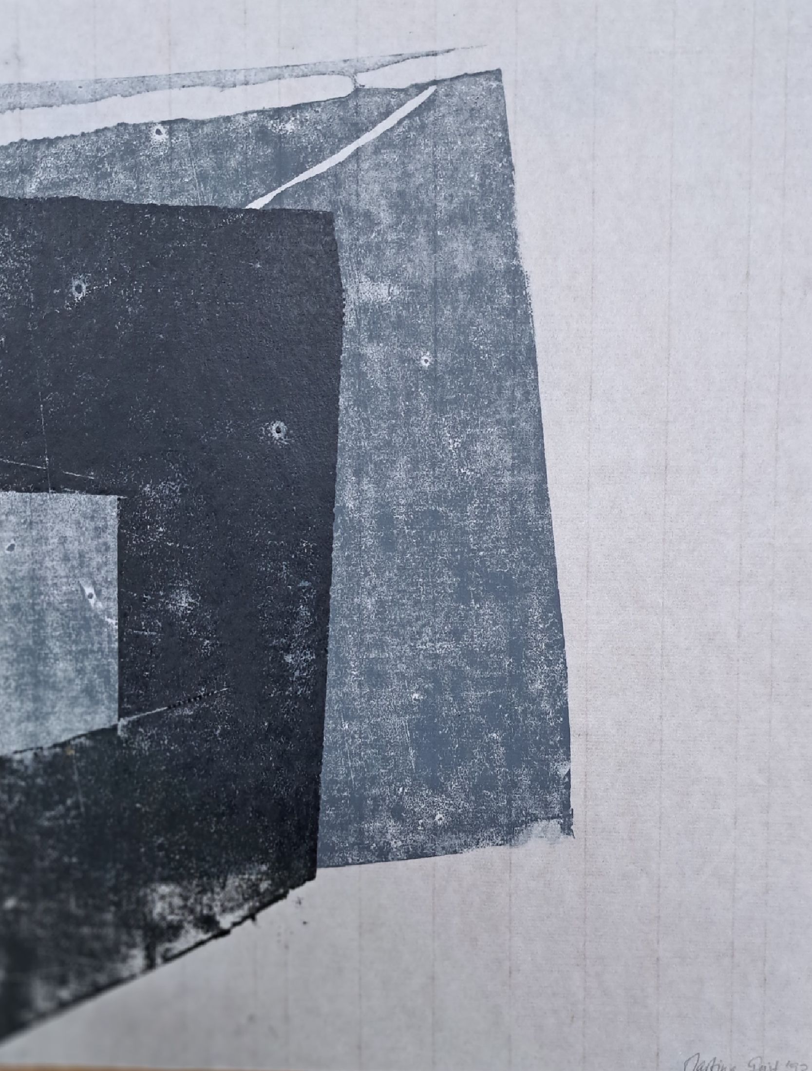 Detail a: Martina Geist, geb. 1961 Stuttgart, Mappe mit 3 Holz- und Linolschnitten, 1993, he handsigniert und datiert, Ed. 10/10, Blatt je 35x28 cm, in Mappe