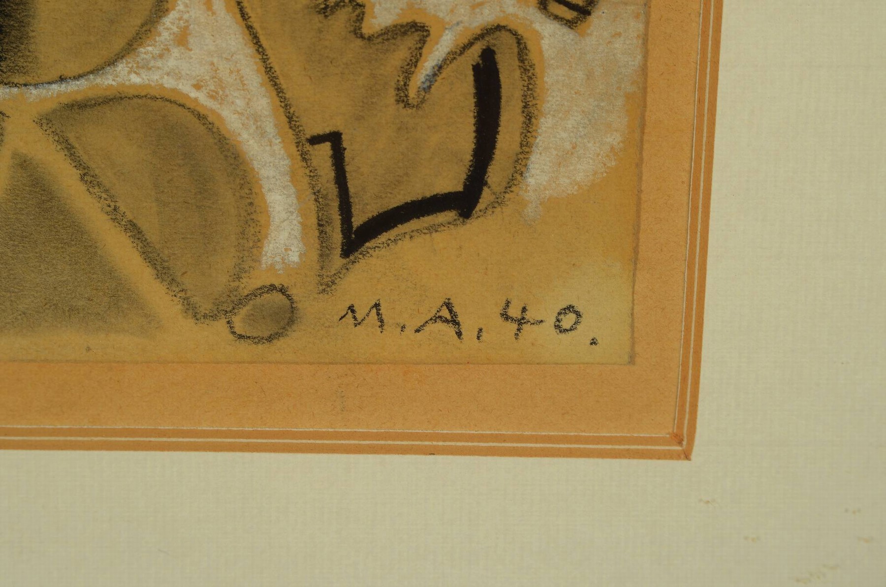 Detail a: Max Ackermann, 1887 Berlin - 1975 Bad Liebenzell, Graphitzeichnung, weiß gehöht, Komposition, 1940, rechts unten monogrammiert und datiert 40, ...
