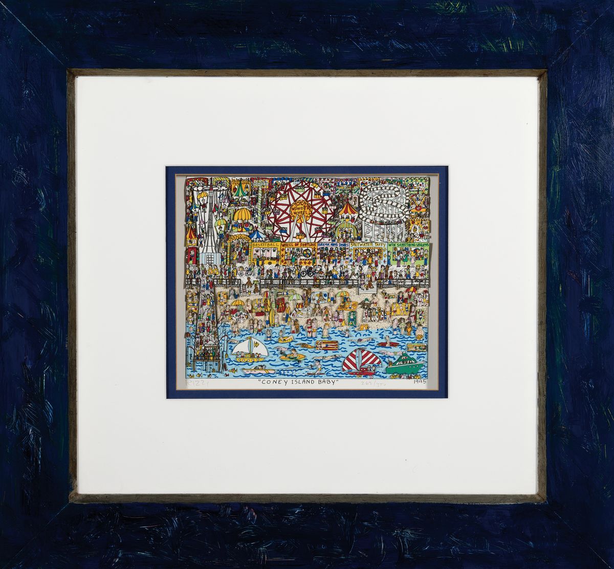 Detail l: James Rizzi, 1950 - 2011 New York, "Coney Island Baby", dreidimensionale Farblitho, handsigniert und num. 262/350, aus 1995, PP.-Ausschnitt ...
