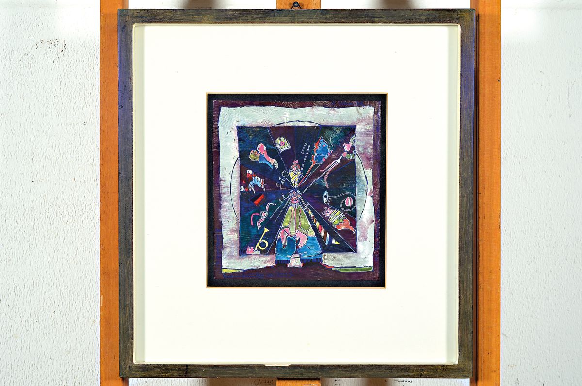Bernd Kastenholz, geb. 1949 Speyer, Zeichnung/Mischtechnik "ein Ring morgen 1000" 21x19 cm, 2 Radierungen, "gekreuzt" Ed. 1/30, ...