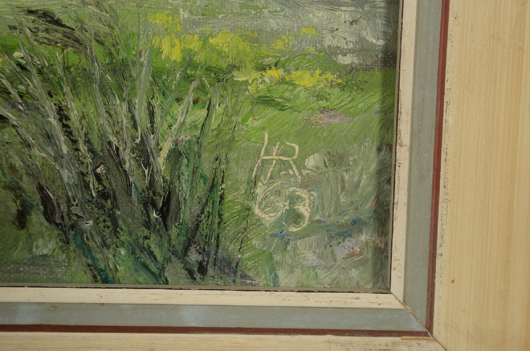 Detail a: Heinz Reiss, 1923-2012 Haßloch, Landschaft mit Baum besandenem Weg, Öl/Lwd, rechts unten monogr. und dat. 63, ca. 40x50cm, R. ca. 47x57cm