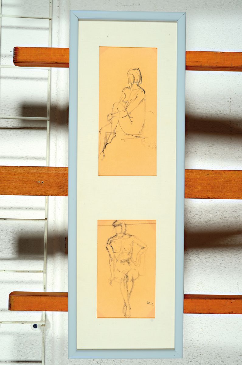 Heinz Brzoska, 1942 Kattowice-2015 Ludwigshafen, 4 Aktskizzen, Bleistift auf Papier, monogr. und dat. 62/64, je ca. 20x10cm, PP, u.Gl., in zwei ...