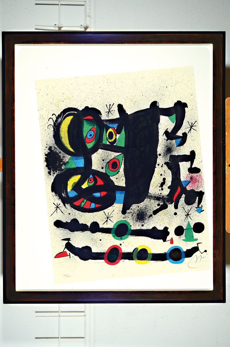 Joan Miro, 1893 Barcelona - 1983 Palma, Farblithographie, "Homenaje a Josep Lluis Sert", 1972, Ed. 142/150, handsigniert, Blatt 75x58 cm, ...