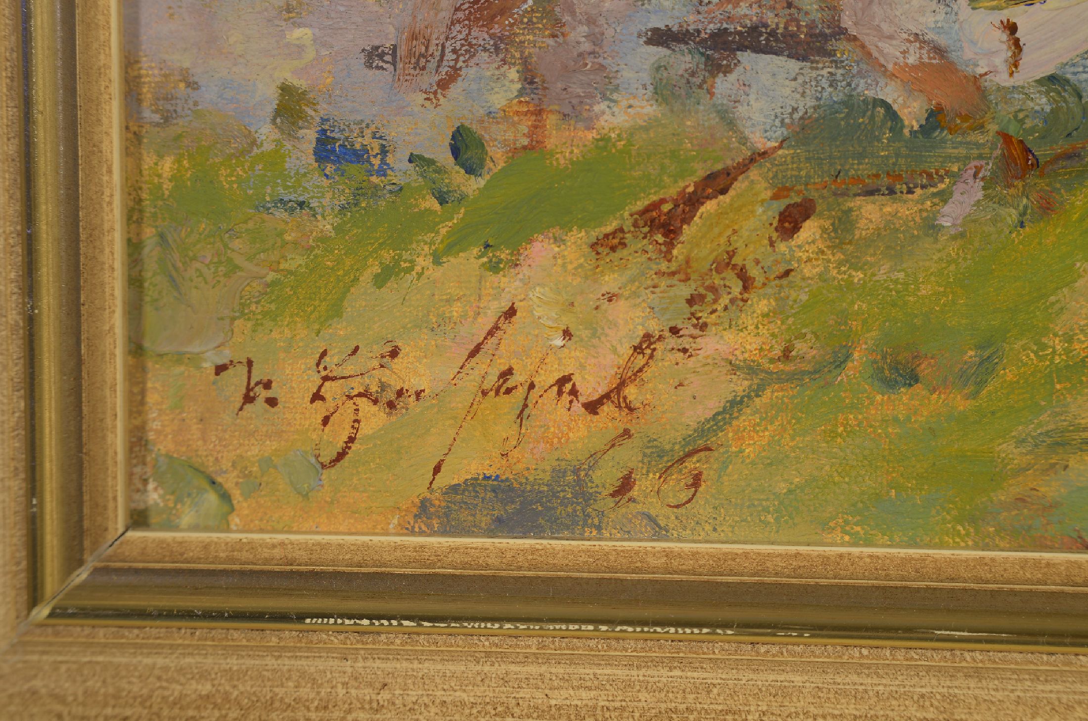 Detail c: Paul Henschel, 1889 Hagen-1982 Wülfrath, 2 Arbeiten in öl/Malkarton, 1) zwei Springreiter, sign. ca. 24x30cm, R. ca. 30x36 cm; 2) zweispännige ...