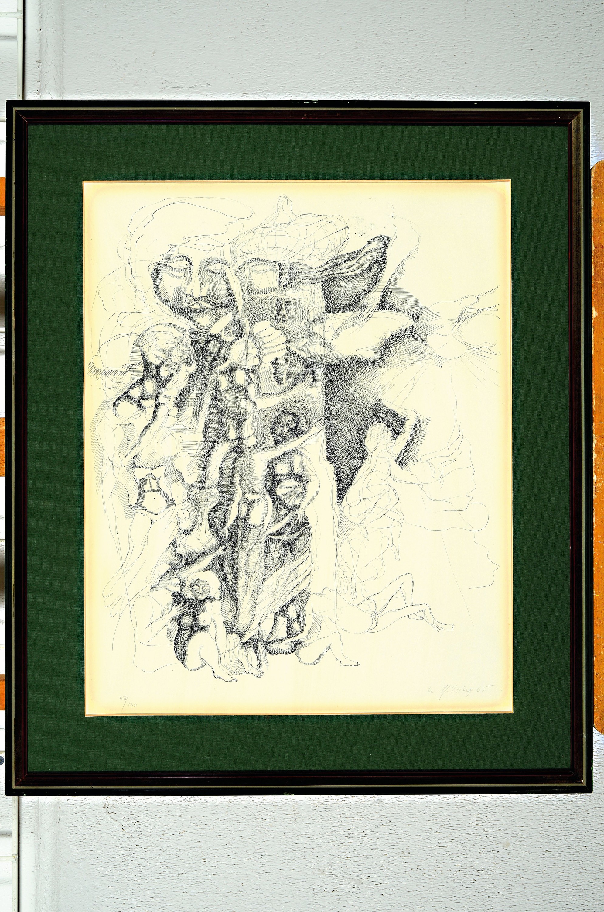 Detail l: Werner Hilsing, geb. 1938 Hannover, 3 Lithographien, jeweils handsigniert und dat. 65, num. 6/100, 46/100, 1x unlesbar, Lichtränder, PP, u.Gl., R. ...