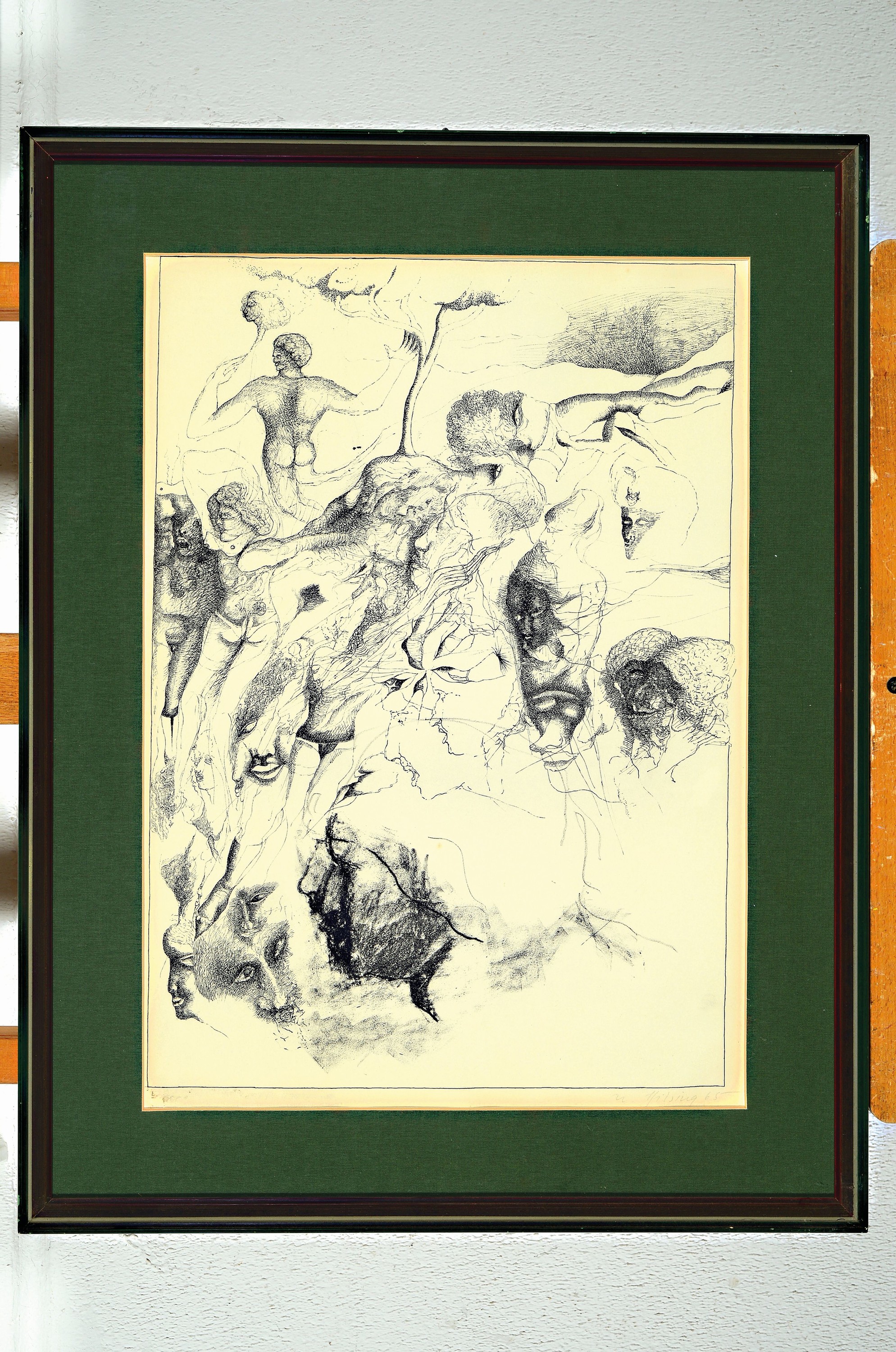 Detail m: Werner Hilsing, geb. 1938 Hannover, 3 Lithographien, jeweils handsigniert und dat. 65, num. 6/100, 46/100, 1x unlesbar, Lichtränder, PP, u.Gl., R. ...