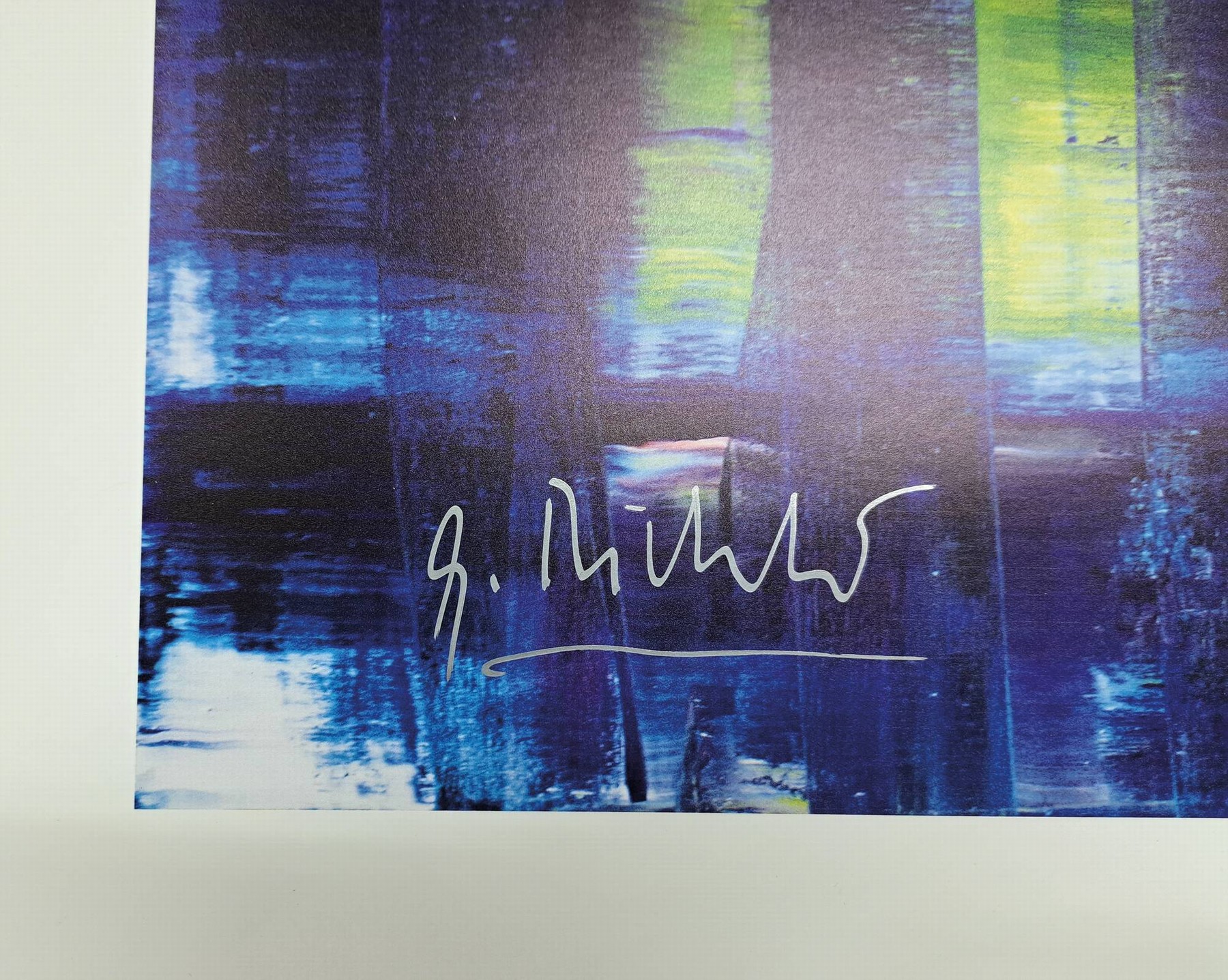 Detail a: Gerhard Richter, geb. 1932, "Abstrakt Painting", Offset Lithografie auf dünnem Karton, Kunstdruck 2005, handsign., mit Silberstift, ca. ...