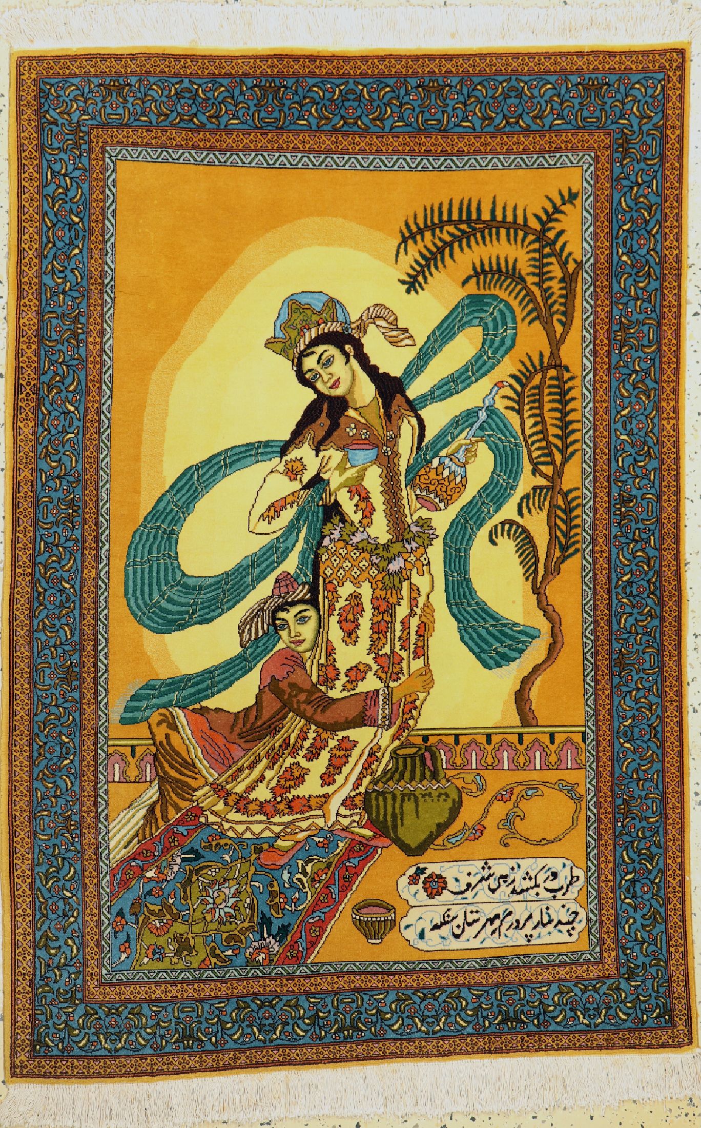Täbriz fein (50 Raj), Persien, ca. 50 Jahre, Korkwolle, ca. 147 x 102 cm, EHZ: 2, kleiner Fleck, Mottenfraß am Rand