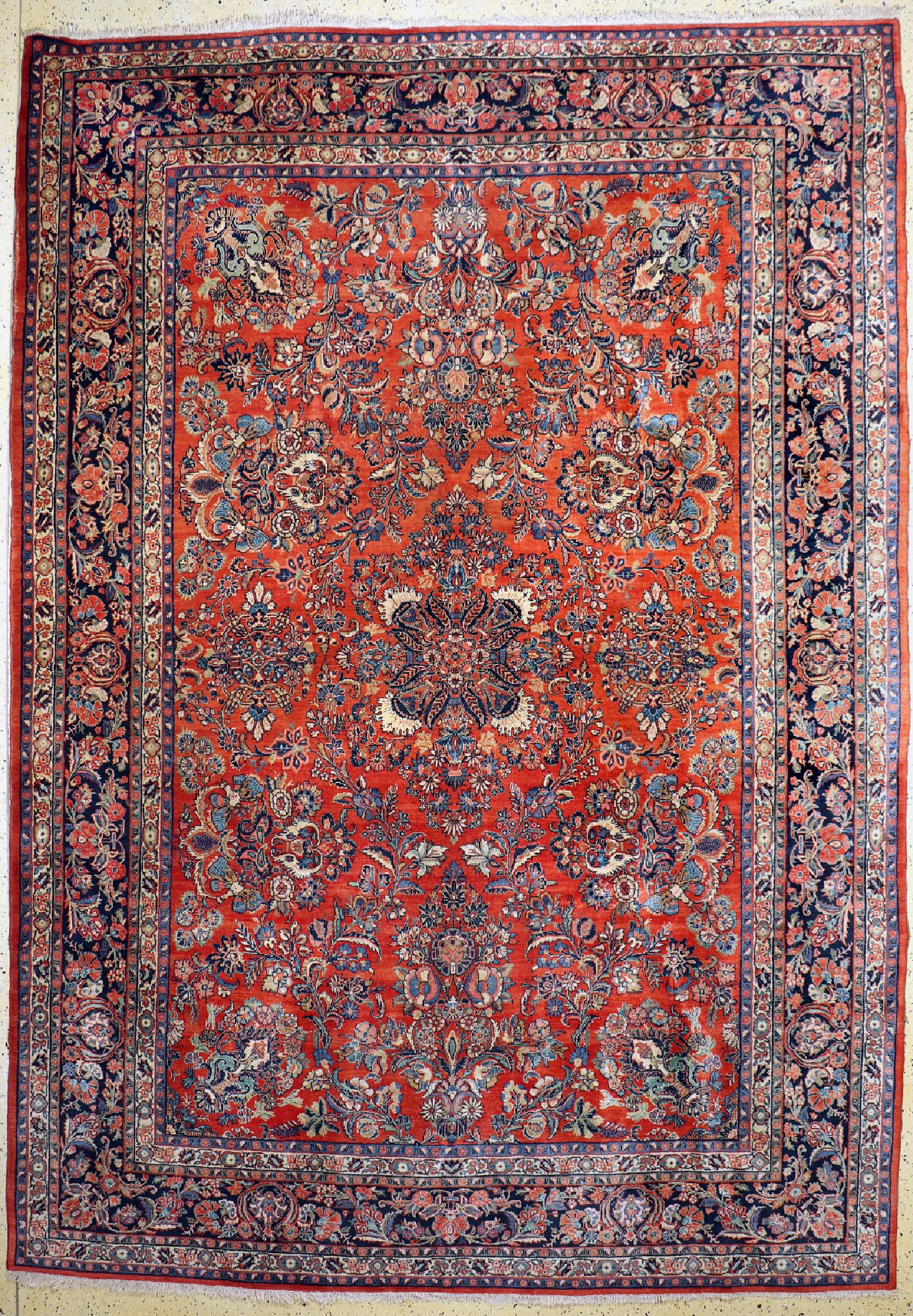 Sarogh alt, Persien, um 1950, Wolle auf Baumwolle, ca. 390 x 273 cm, EHZ: 2, Reinigungsbedürftig