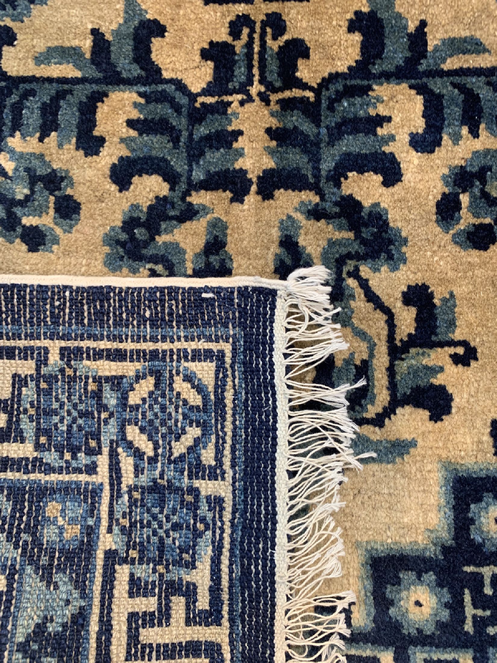 Detail f: 2 Lots antiker Pao Tow, China, um 1900, Wolle auf Baumwolle, ca. 141 x 67 cm, Mottenfraß, gereinigt, EHZ: 2