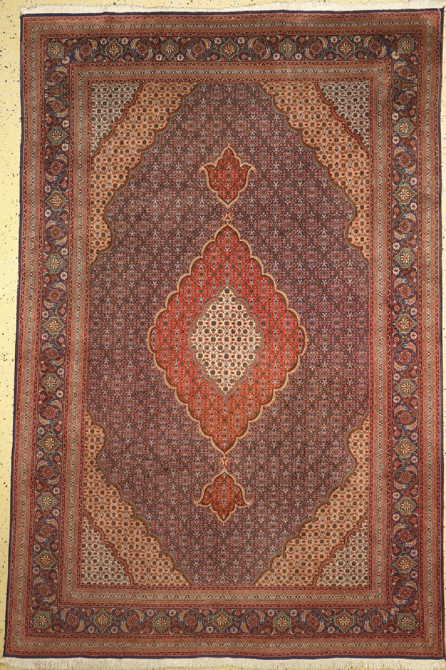 Täbriz fein(50 Raj), Persien, um 1960, Korkwolle mit Seide, ca. 300 x 203 cm, gereinigt, EHZ: 1-2