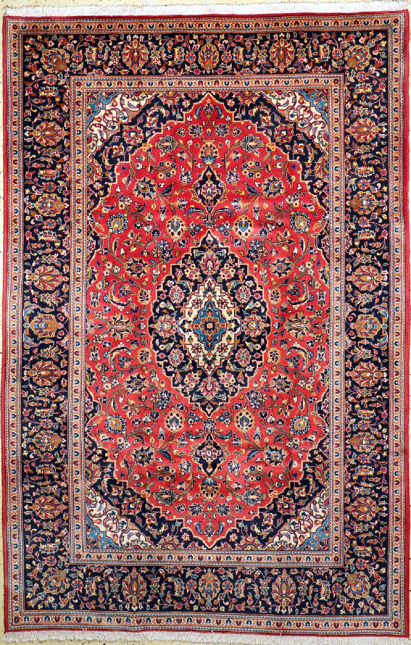 Keschan, Persien, ca. 50 Jahre, Wolle auf Baumwolle, ca. 305 x 205 cm, gereinigt, EHZ: 1-2