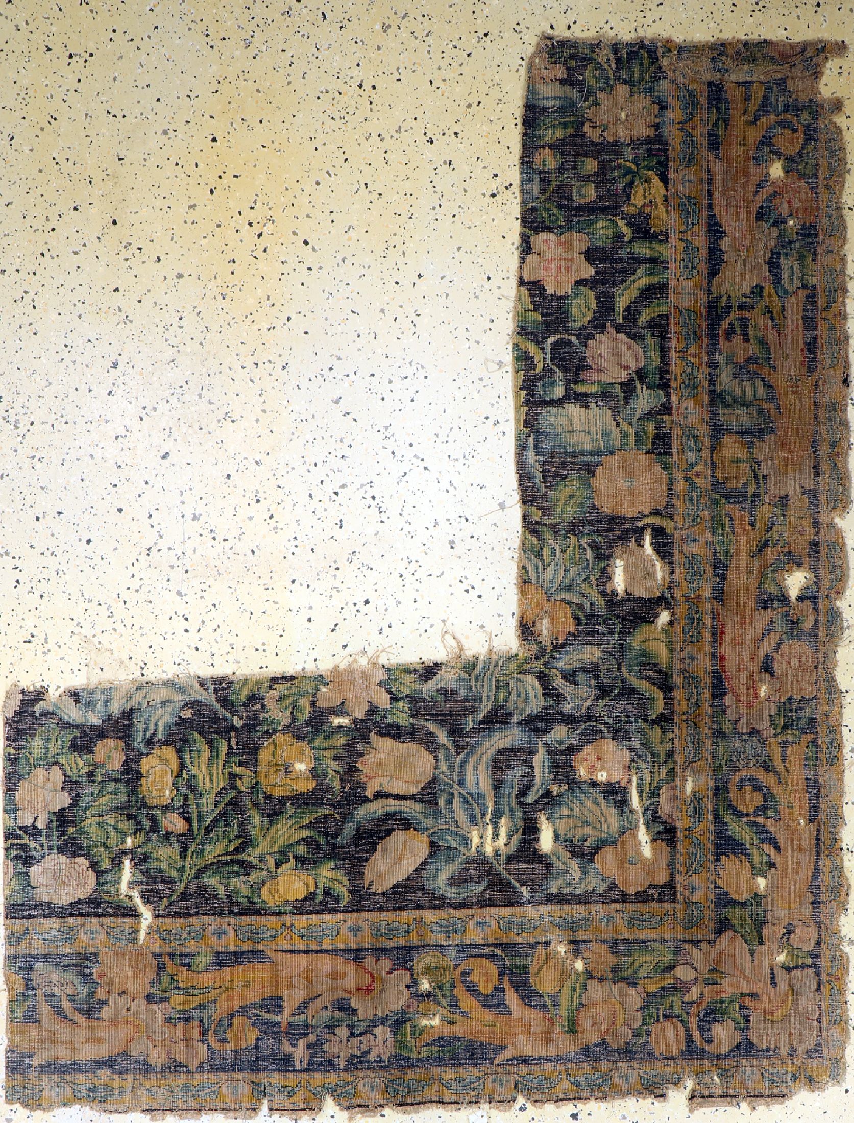 Früher Louis Carpet Fragment, Frankreich, 17.Jhd, Wolle auf Baumwolle, ca. 195 x 155 cm,EHZ: 4