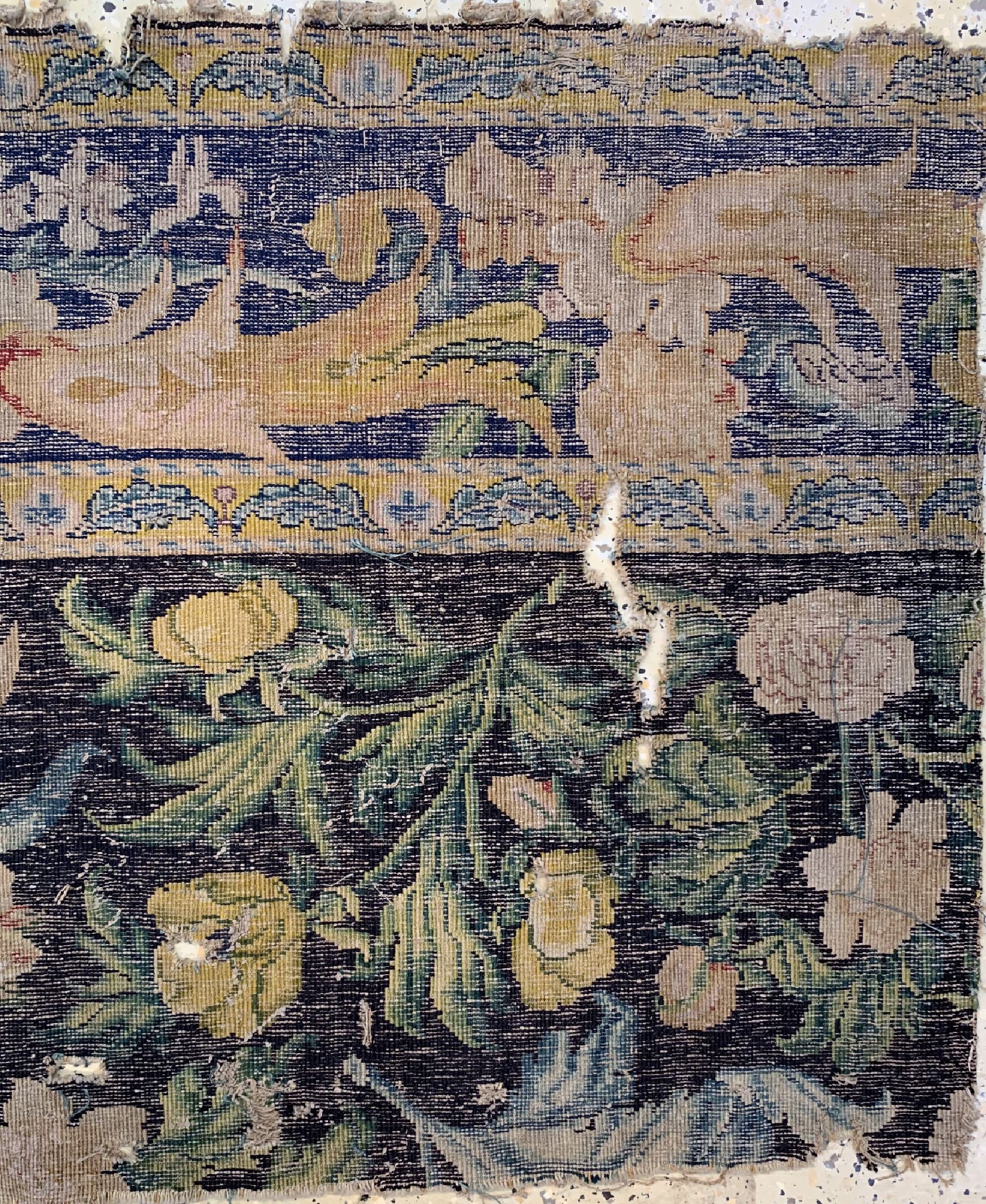 Detail b: Früher Louis Carpet Fragment, Frankreich, 17.Jhd, Wolle auf Baumwolle, ca. 195 x 155 cm,EHZ: 4
