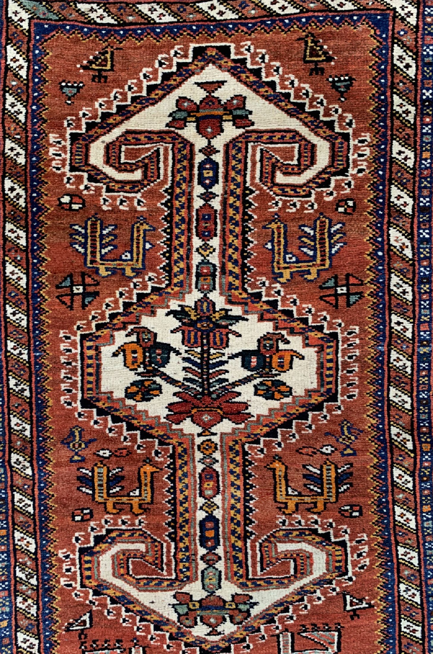Detail d: Ghaschgai alt, Persien, um 1950, Wolle auf Wolle, ca. 350 x 110 cm, EHZ: 2