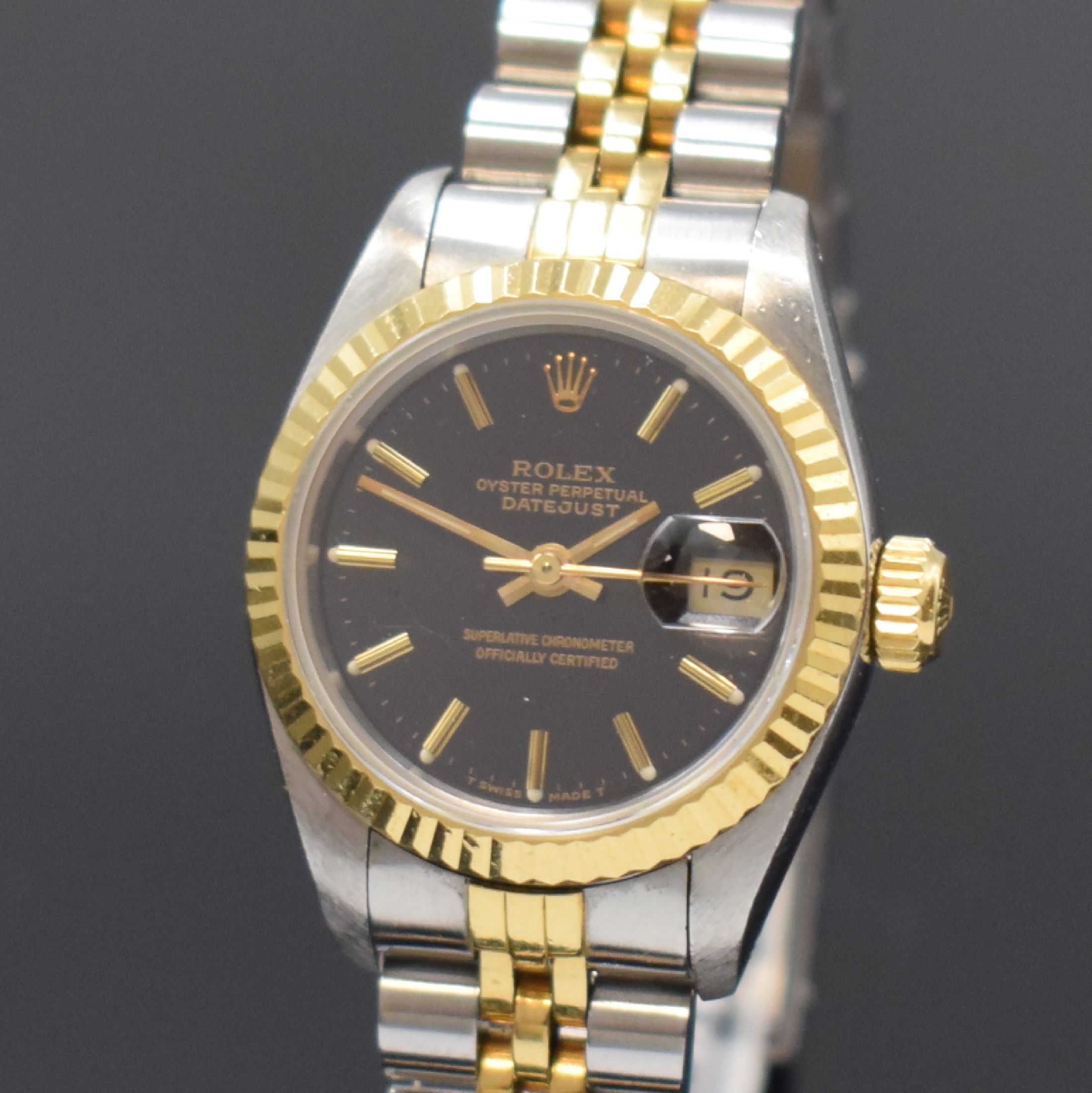 Detail a: ROLEX Oyster Perpetual Datejust Damenarmbanduhr Referenz 69173, Schweiz um 1991, Automatik, Edelstahl und Gold komb., verschr. Oystergeh., ...