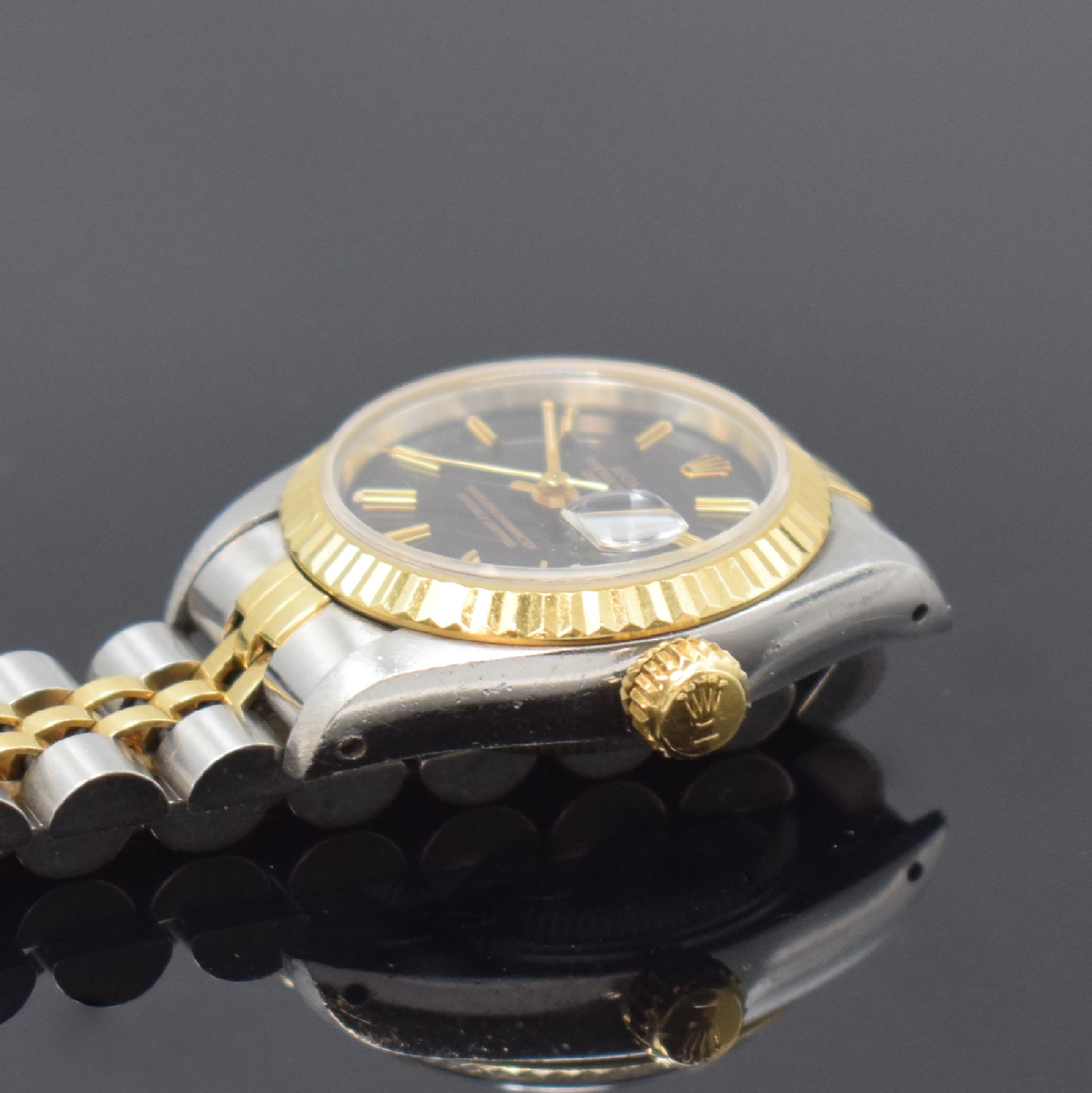Detail c: ROLEX Oyster Perpetual Datejust Damenarmbanduhr Referenz 69173, Schweiz um 1991, Automatik, Edelstahl und Gold komb., verschr. Oystergeh., ...