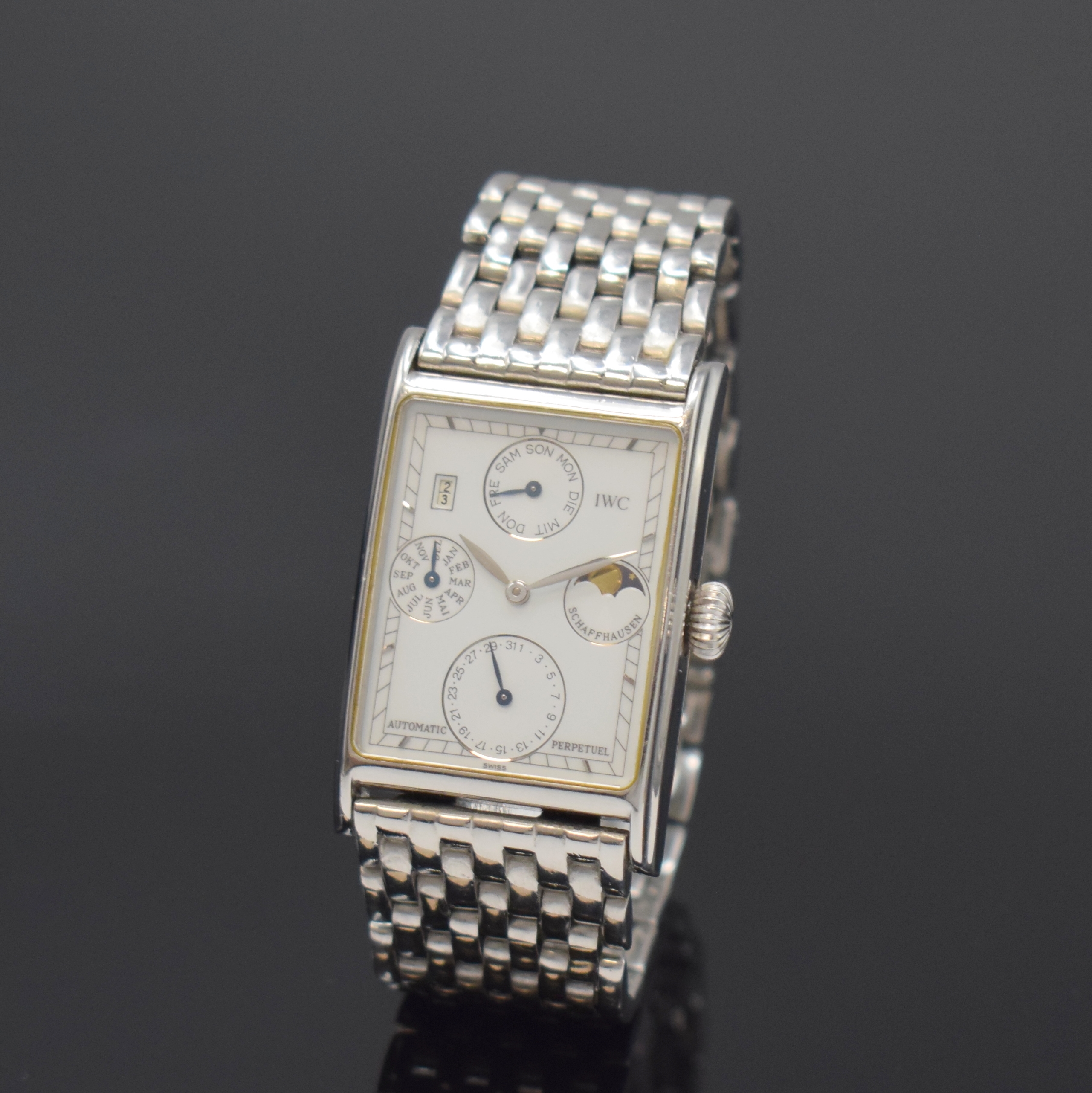 Image 26714173 - IWC Novecento seltene astronomische Herrenarmbanduhr mit ewigem Kalender in Platin, ...